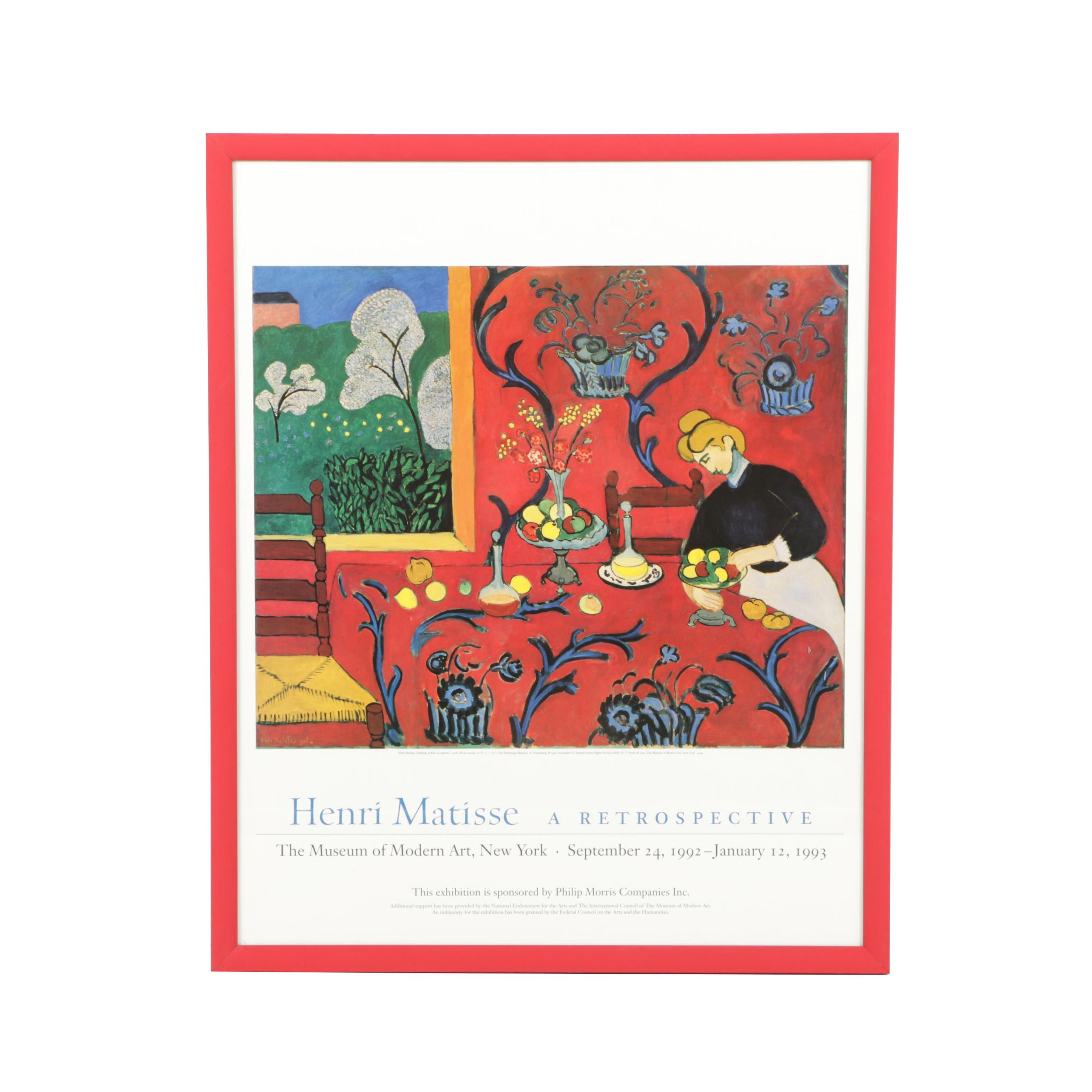 MoMA 1992 Poster for "Henri Matisse: A Retrospective" After "Harmony in Red"