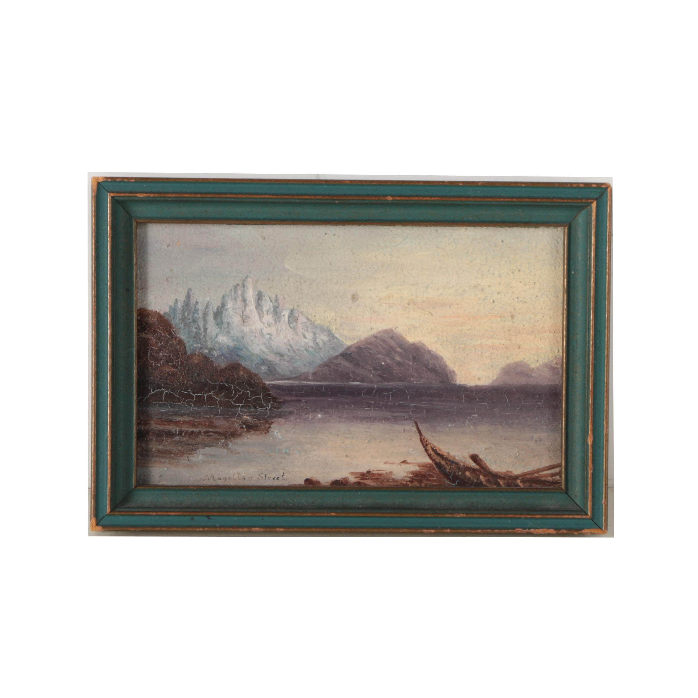 Oil Painting on Board "Magellan Strait"