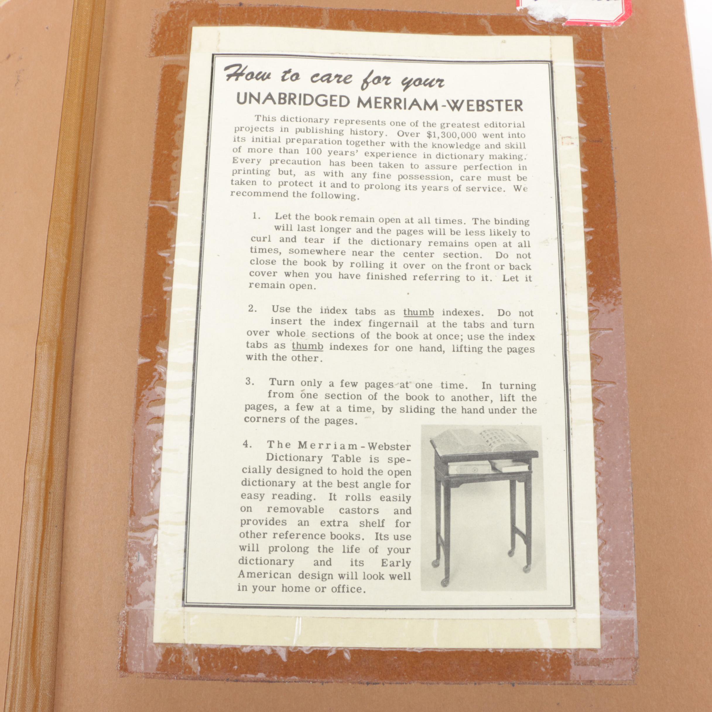 1954 "Webster's New International Dictionary"