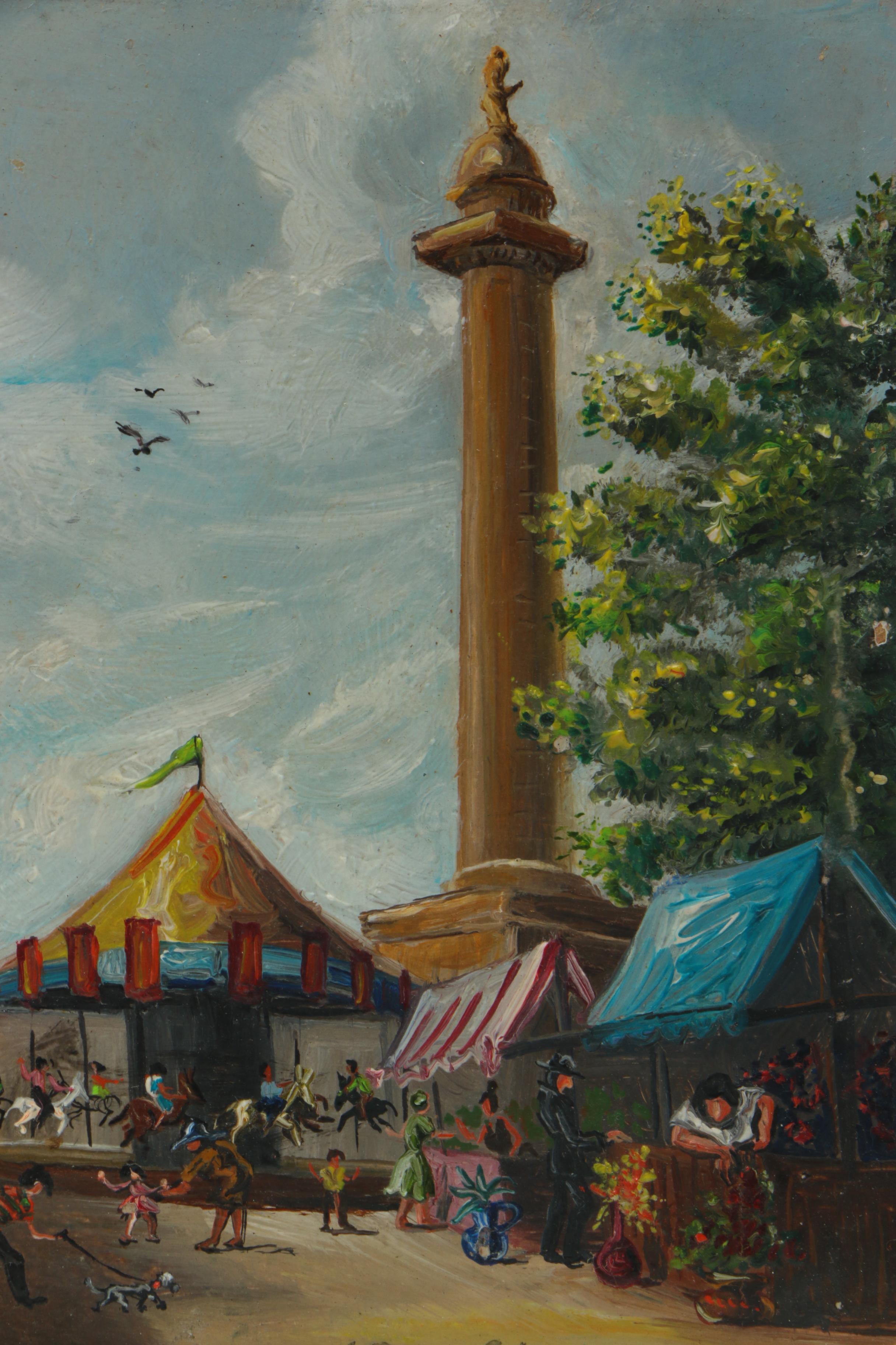 Lois Grieger Oil Painting on Board of Baltimore Street Festival