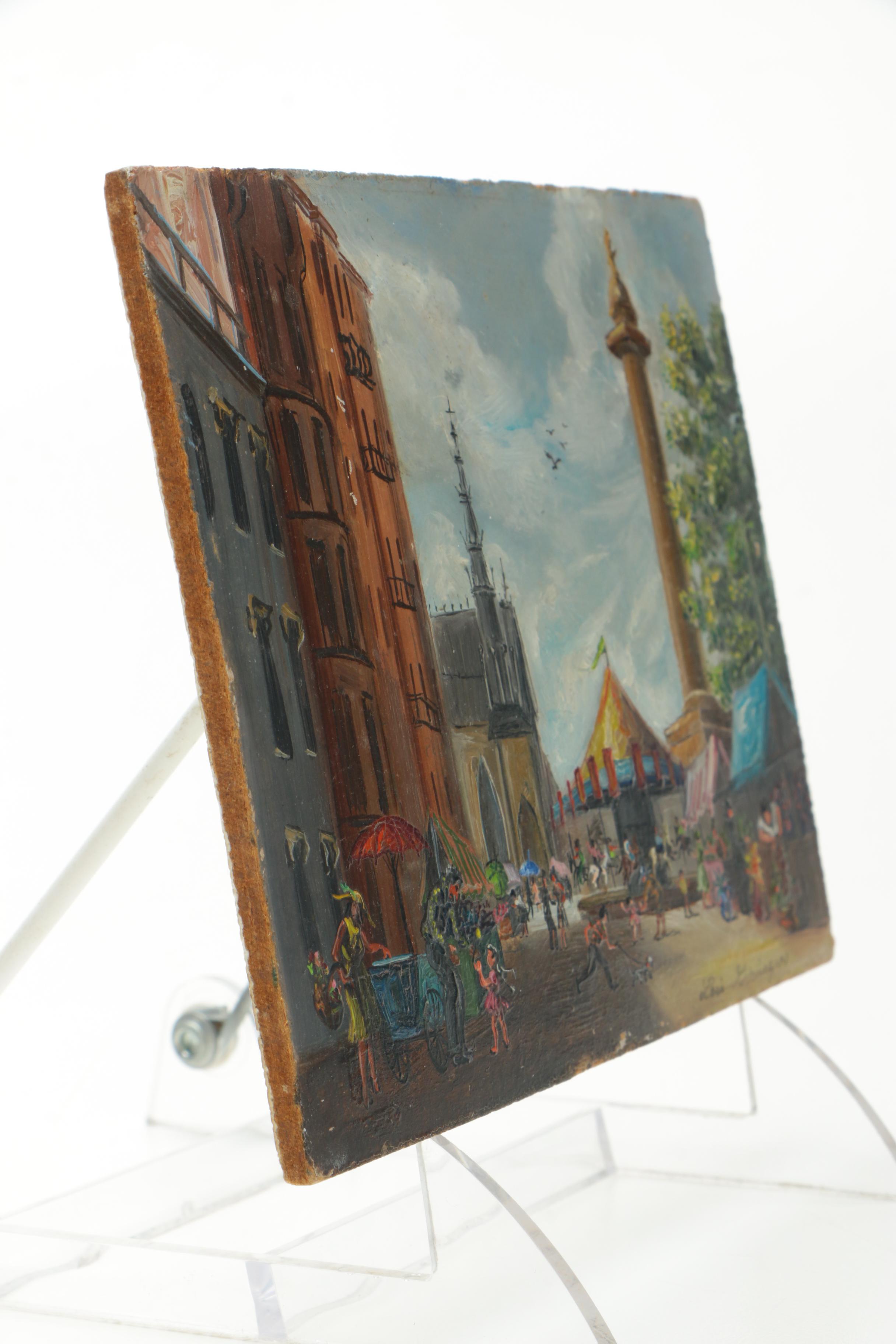 Lois Grieger Oil Painting on Board of Baltimore Street Festival