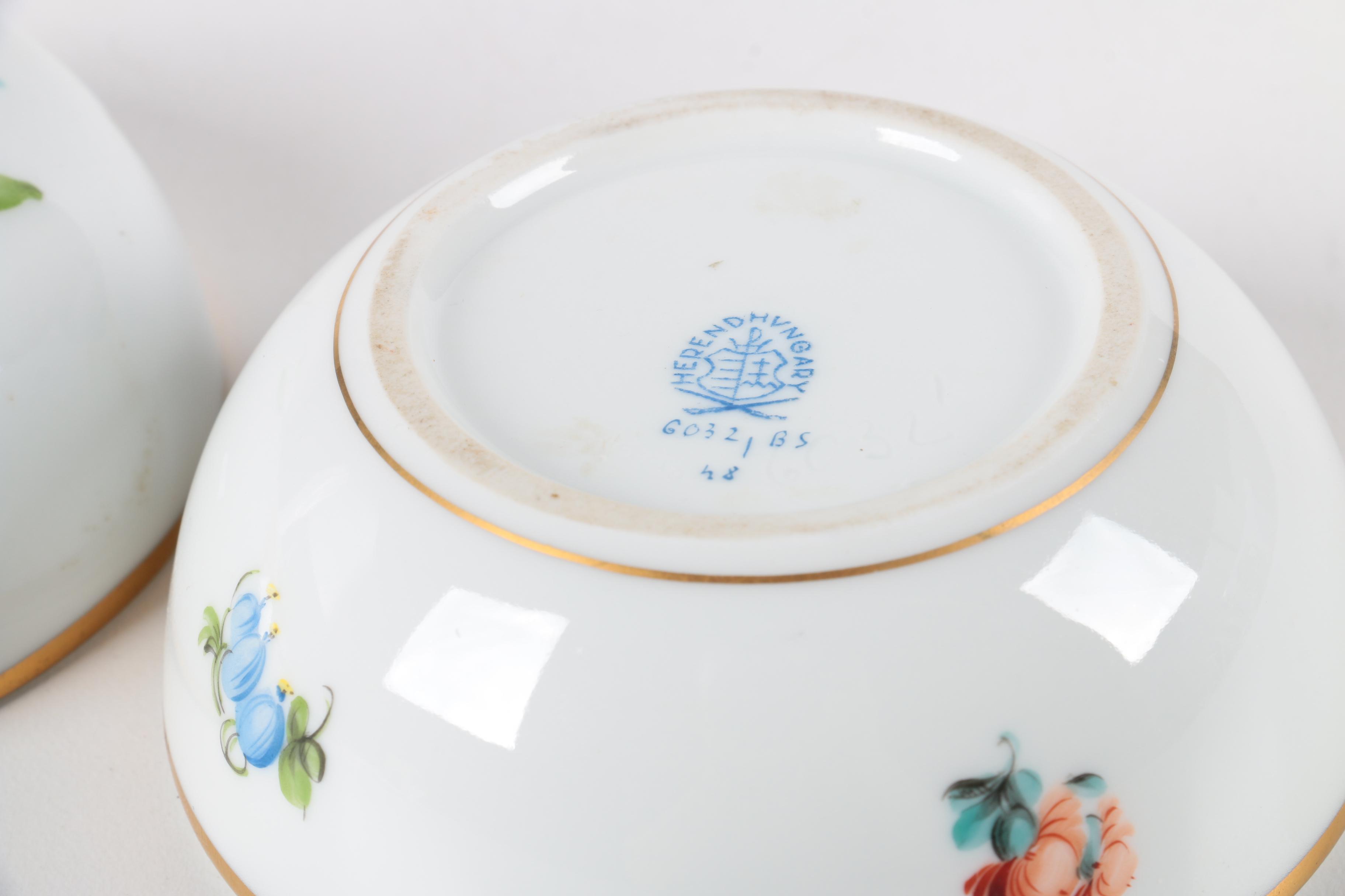 Herend Hungary "Saxonian Bouquet" Porcelain Trinket Box