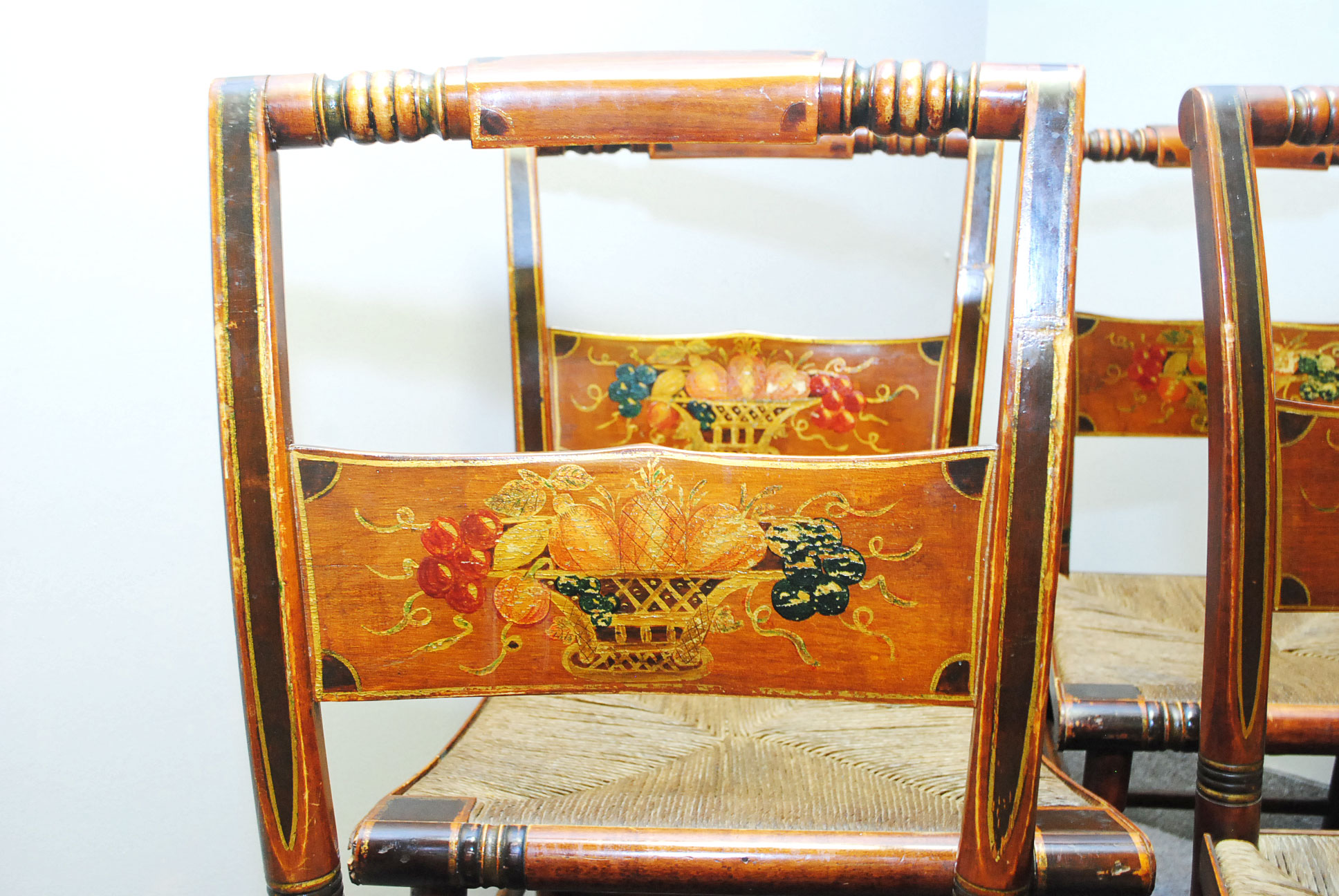 Set of Six Vintage Hitchcock Style Chairs