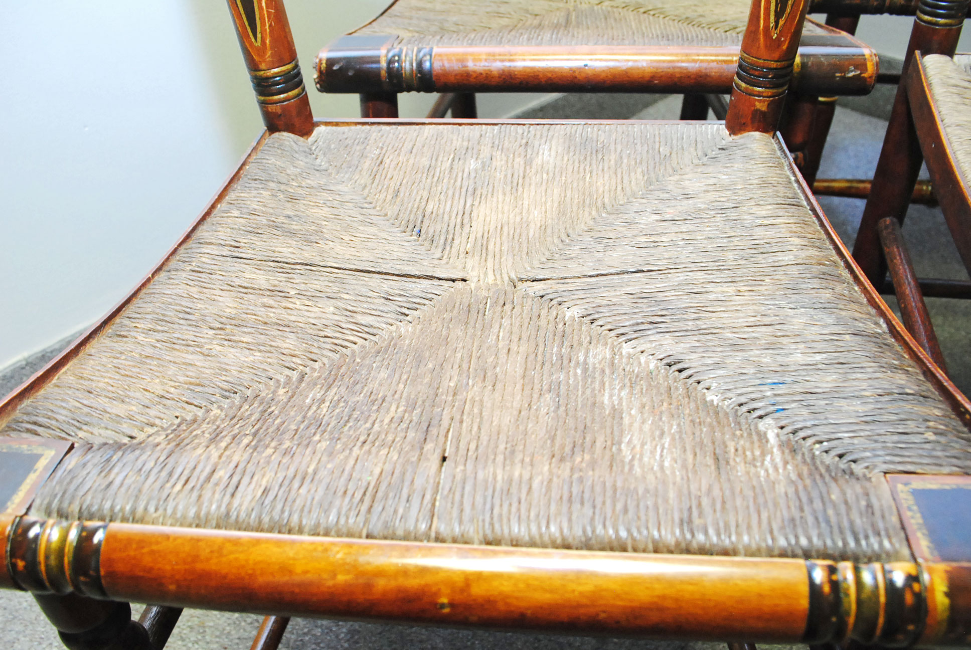 Set of Six Vintage Hitchcock Style Chairs