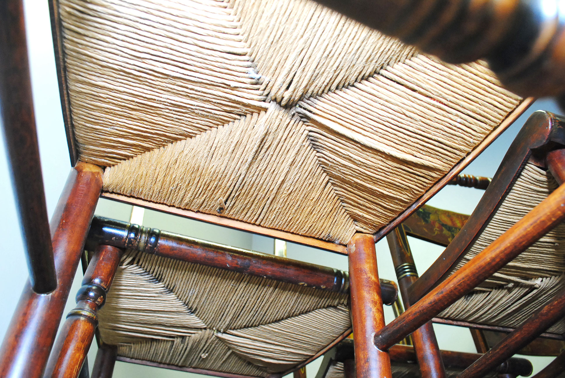 Set of Six Vintage Hitchcock Style Chairs