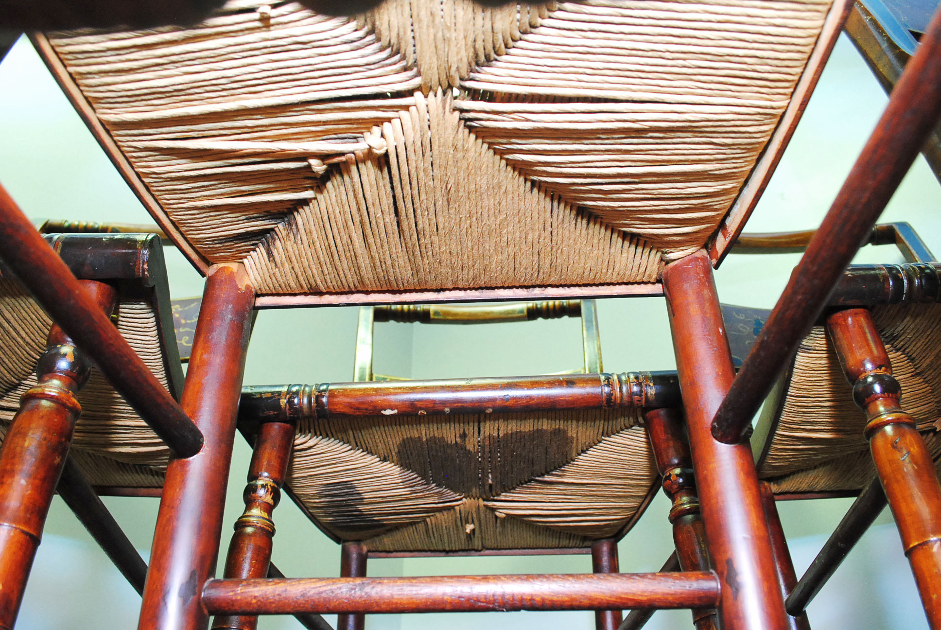 Set of Six Vintage Hitchcock Style Chairs