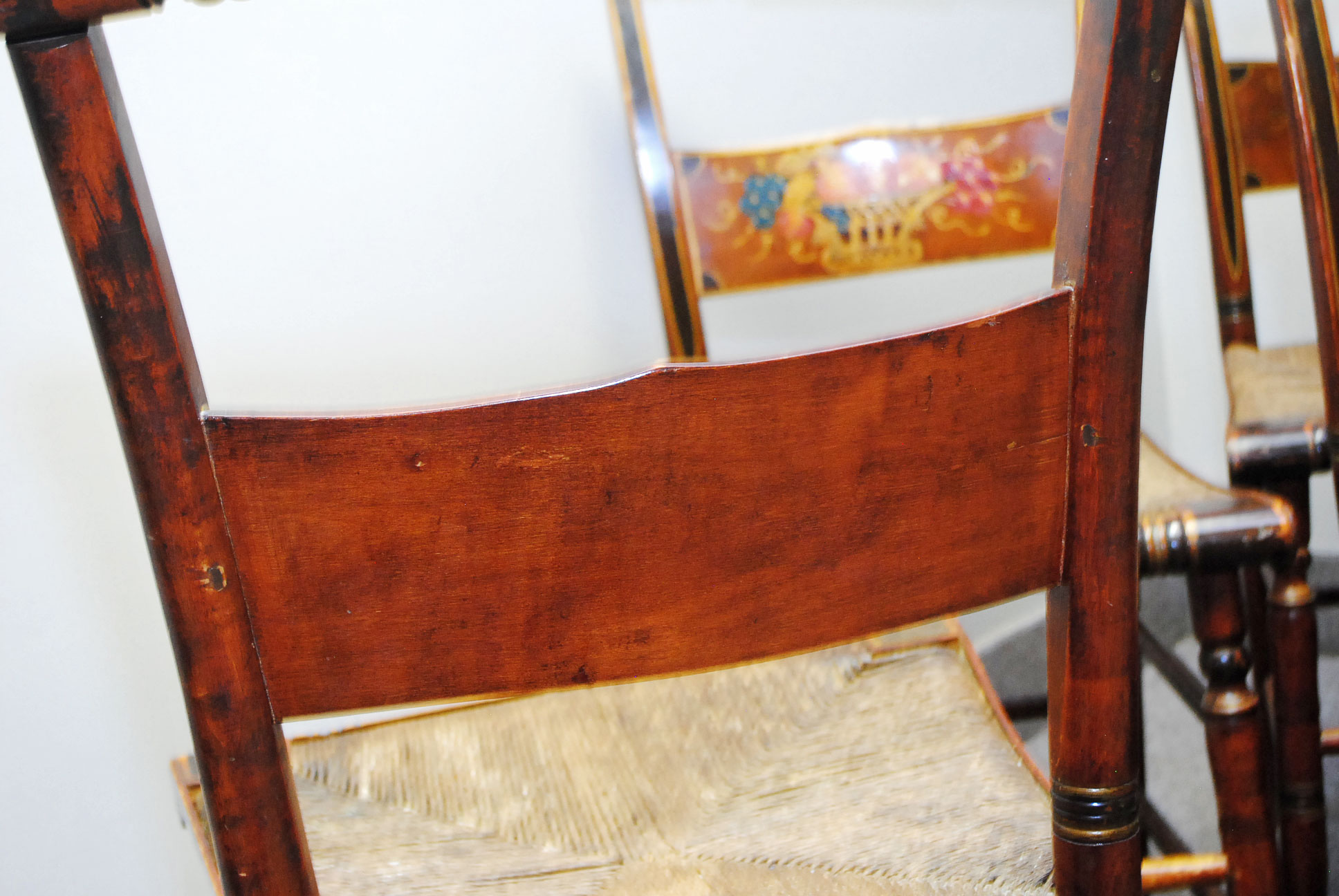 Set of Six Vintage Hitchcock Style Chairs