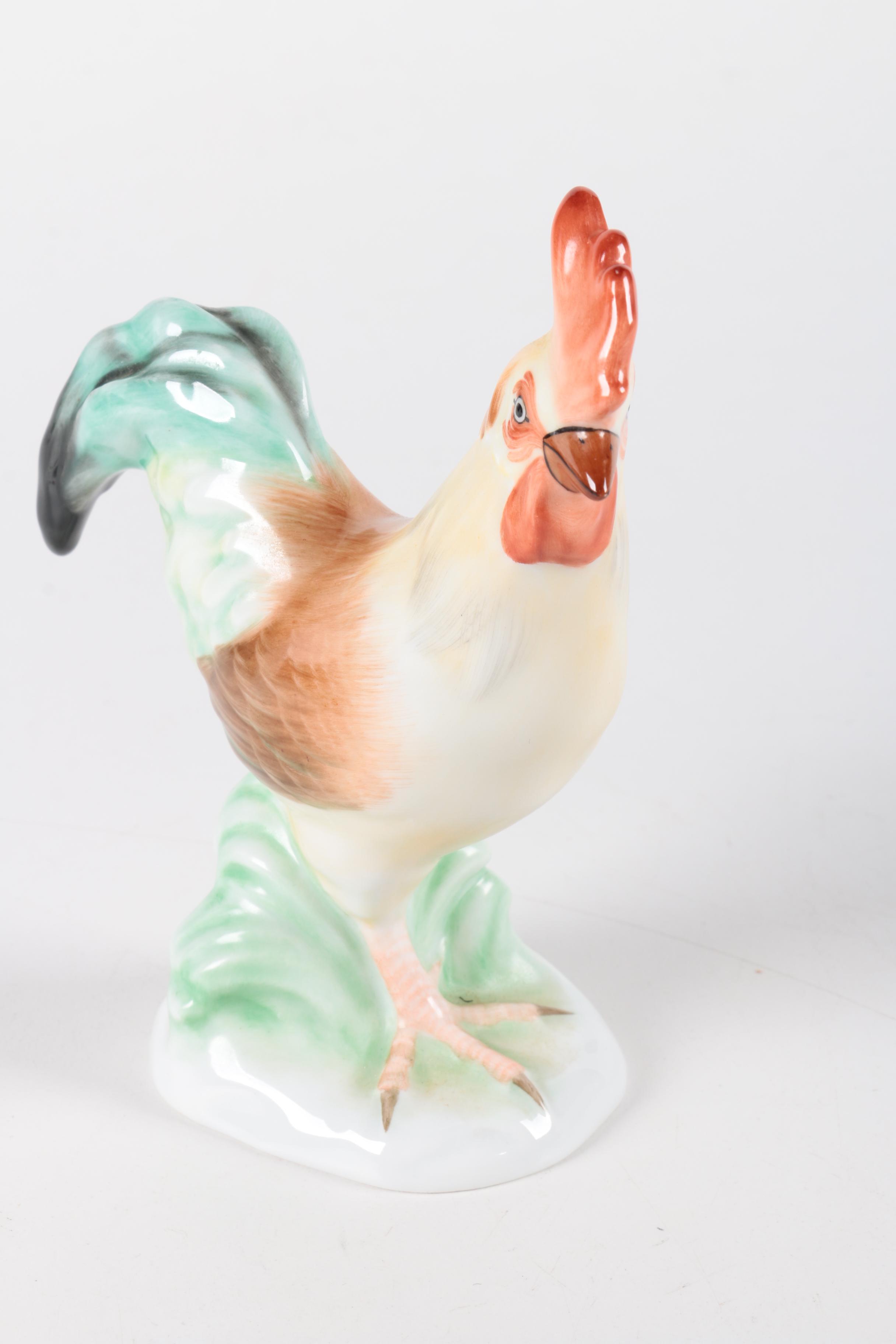 Hand Painted Herend Rooster Porcelain Figurine