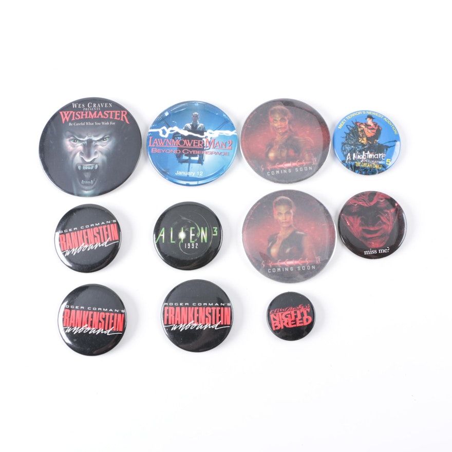 Horror Movie Pinback Buttons
