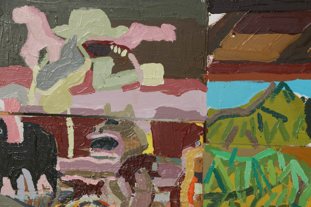 Clintel Steed Diptych Oil Painting on Metal Plate "P.R. Dreams"