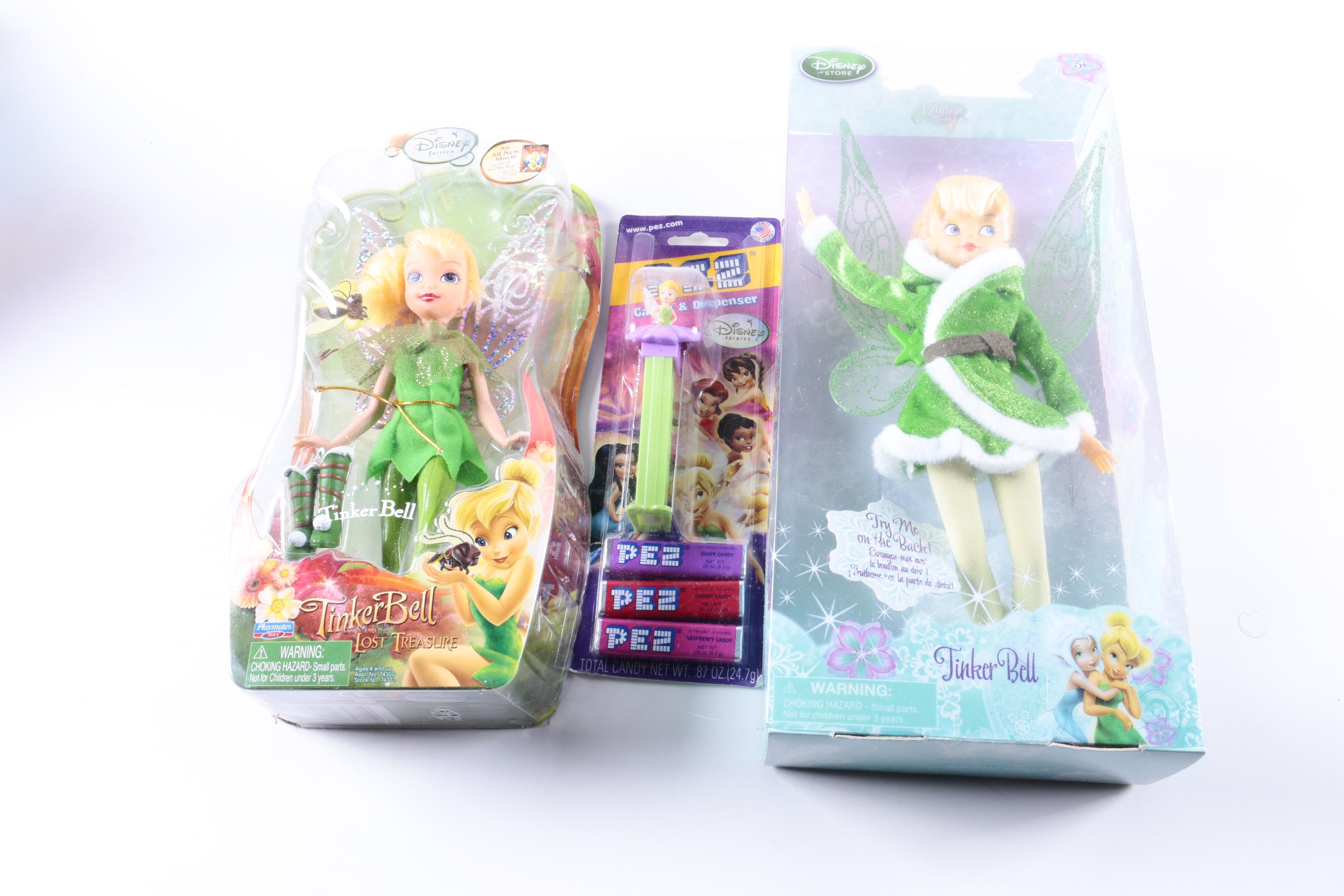 Barbie Princess and Angel and Disney Tinkerbell Dolls in Boxes