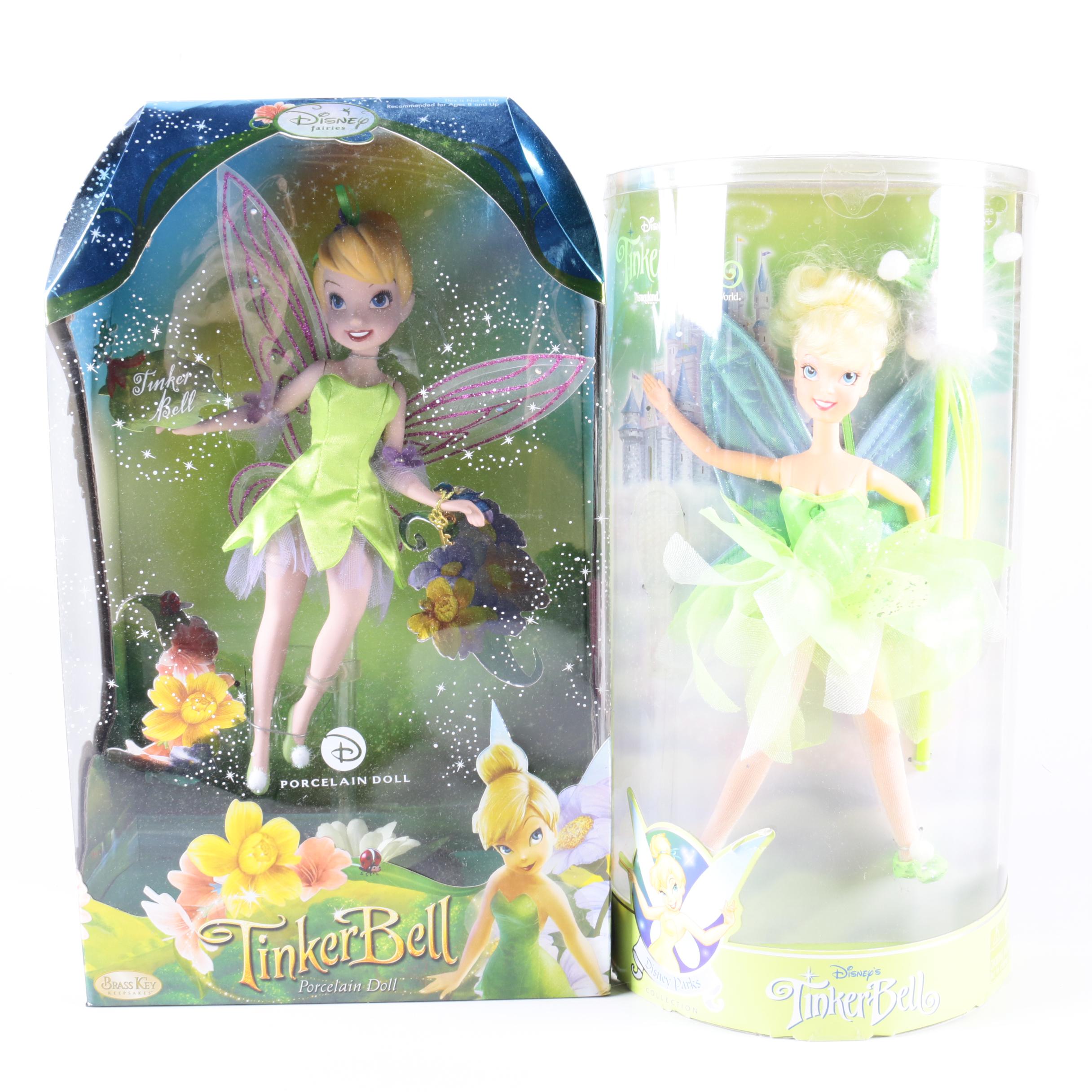 Barbie Princess and Angel and Disney Tinkerbell Dolls in Boxes