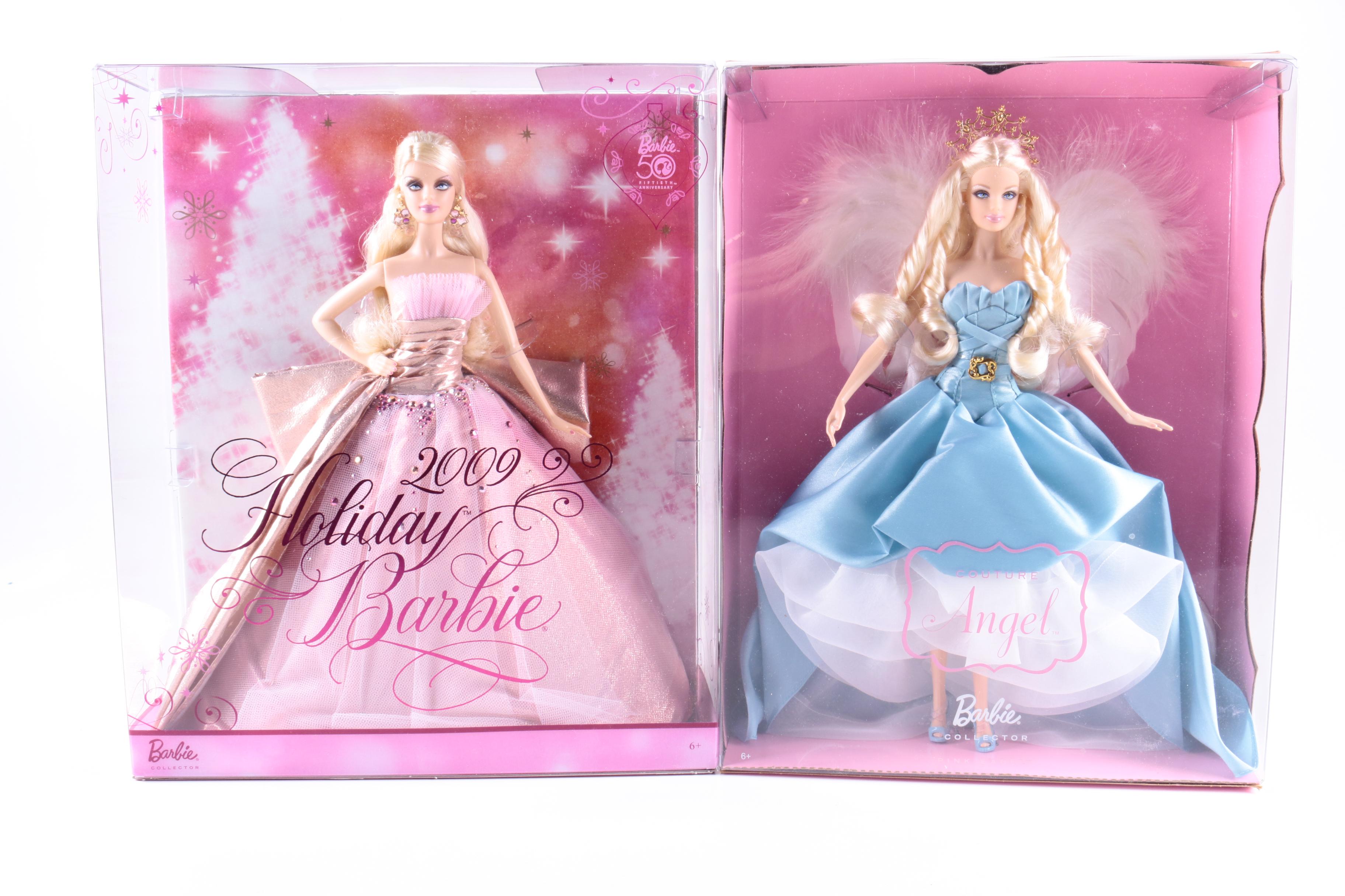 Barbie Princess and Angel and Disney Tinkerbell Dolls in Boxes