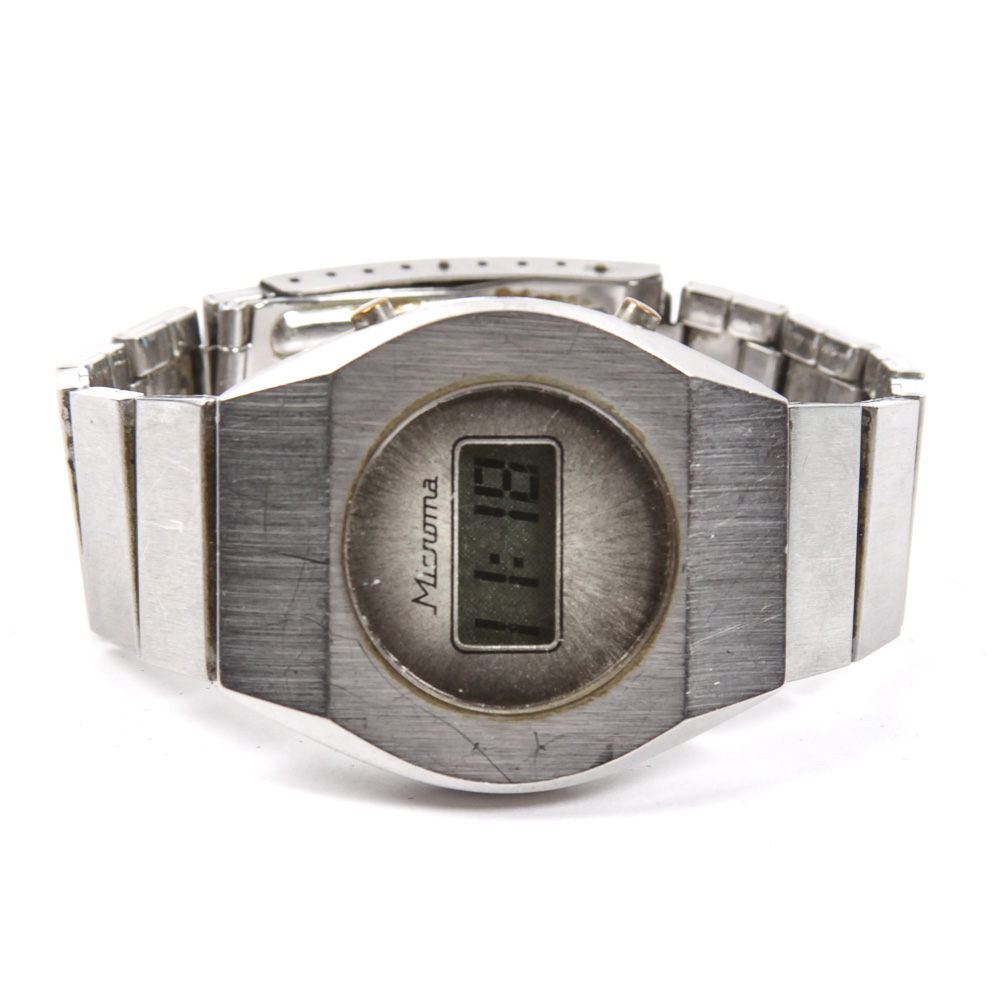 Microma Stainless Steel Digital Wrist Watch