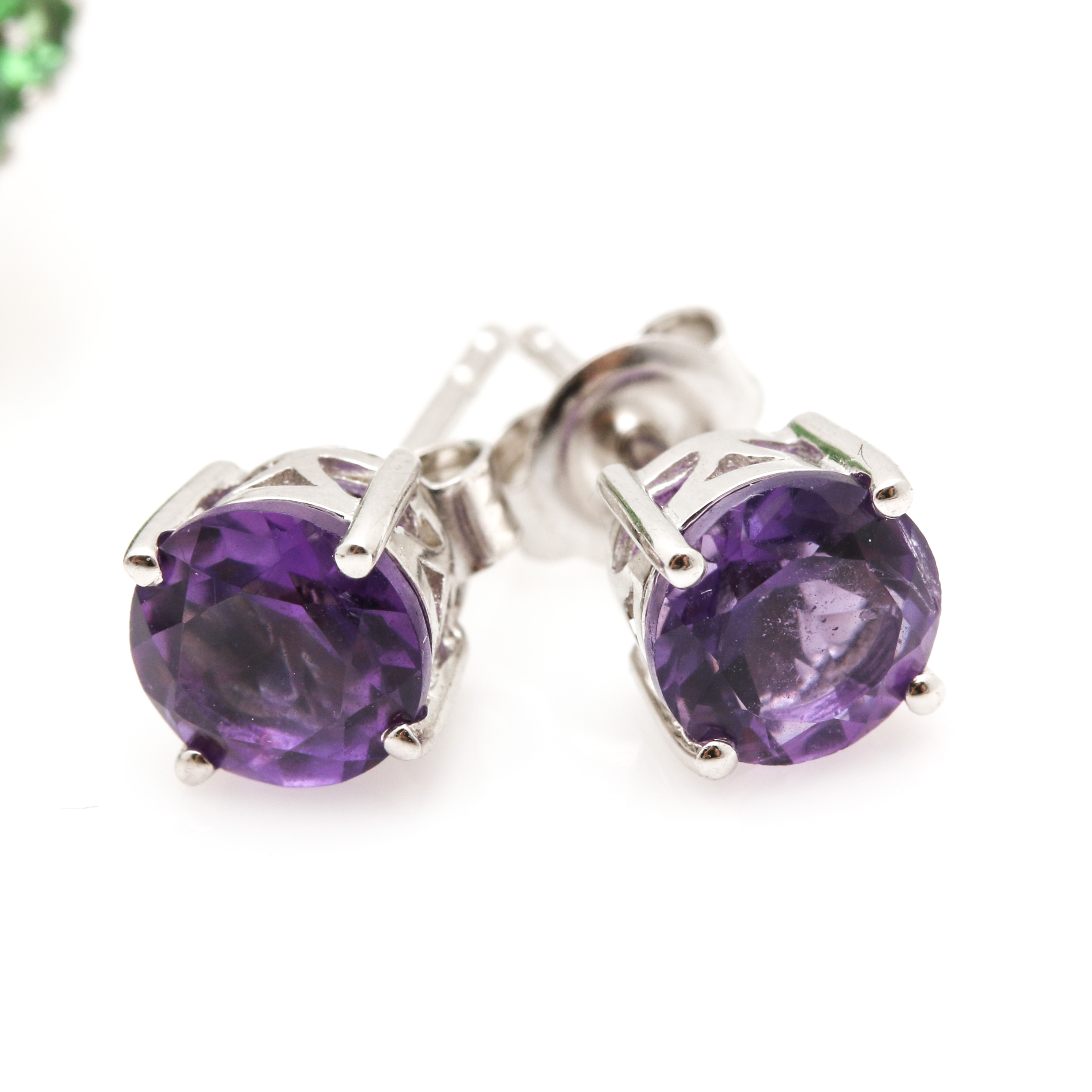 Sterling Silver Jewelry Assortment Including Morganite and Tanzanite