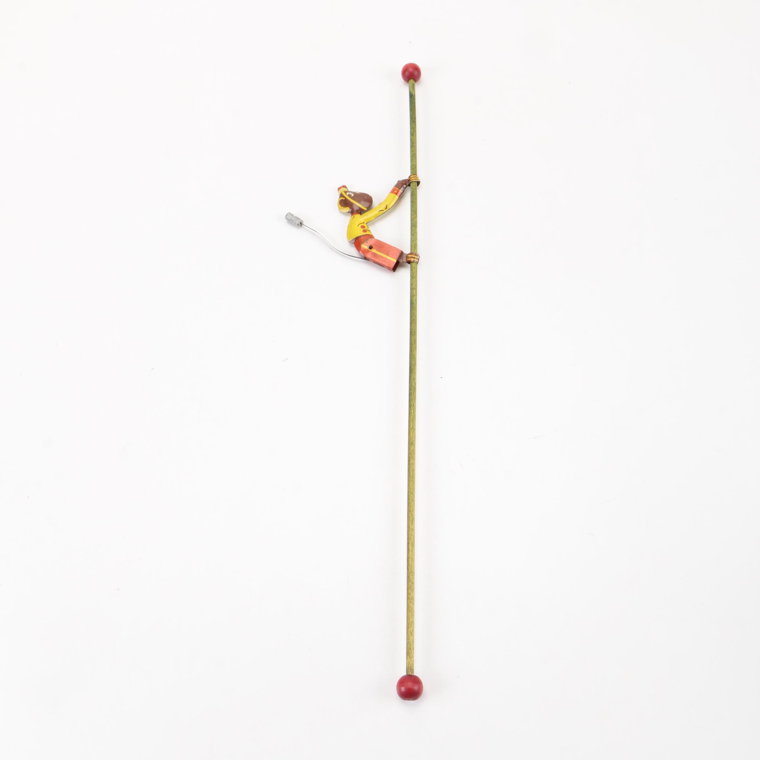 Vintage Monkey Climbing Stick Toy