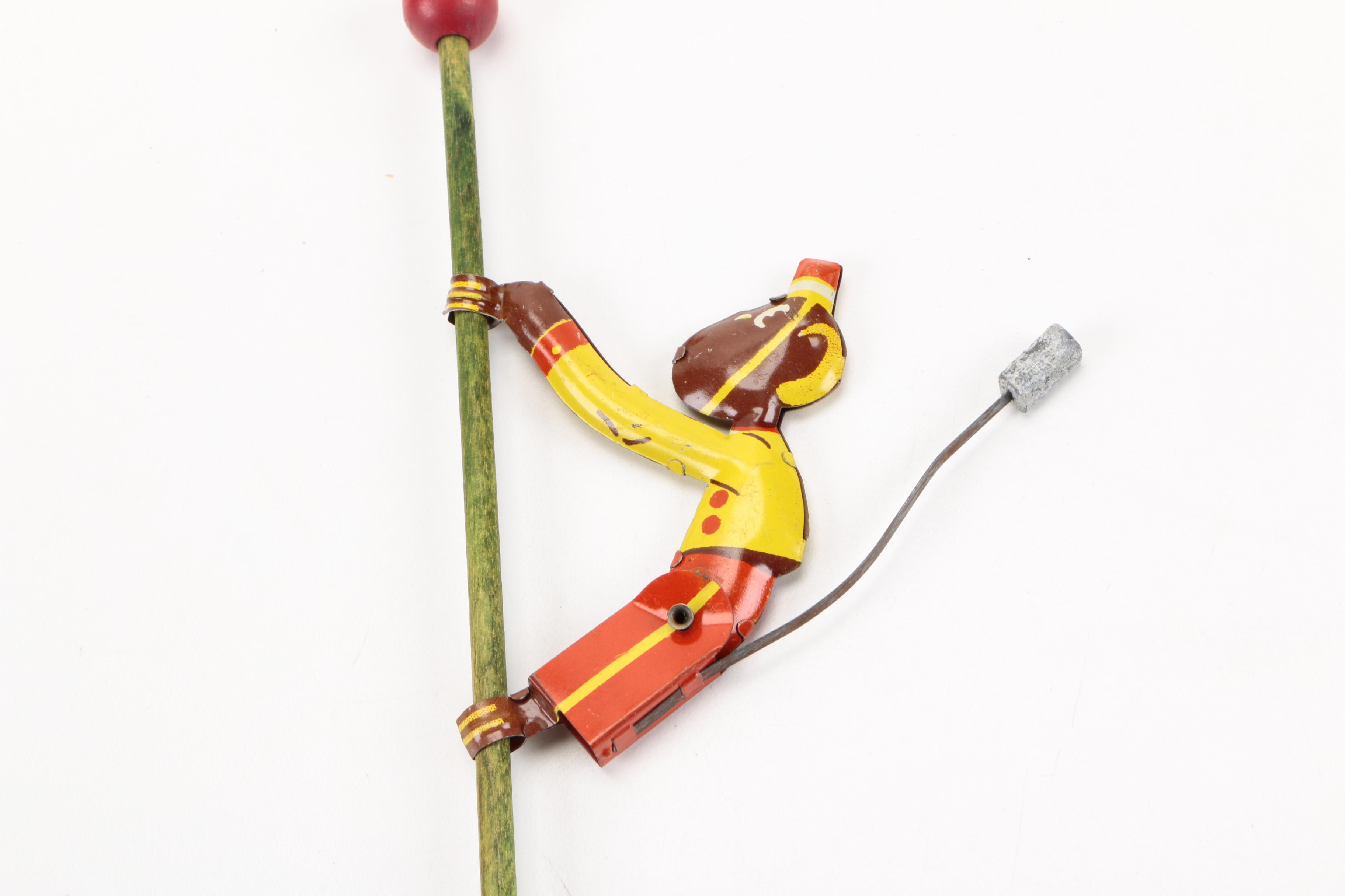 Vintage Monkey Climbing Stick Toy