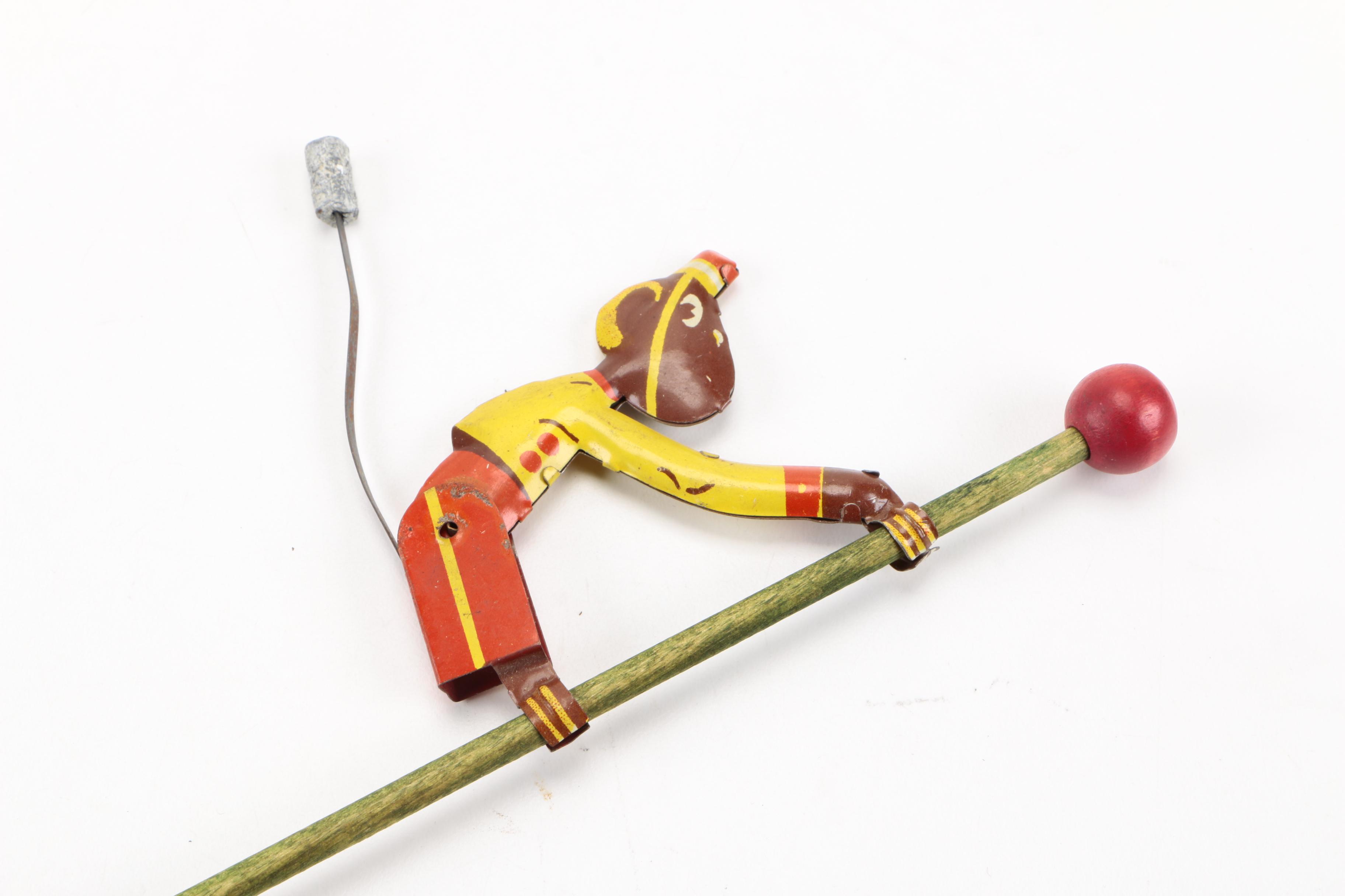 Vintage Monkey Climbing Stick Toy