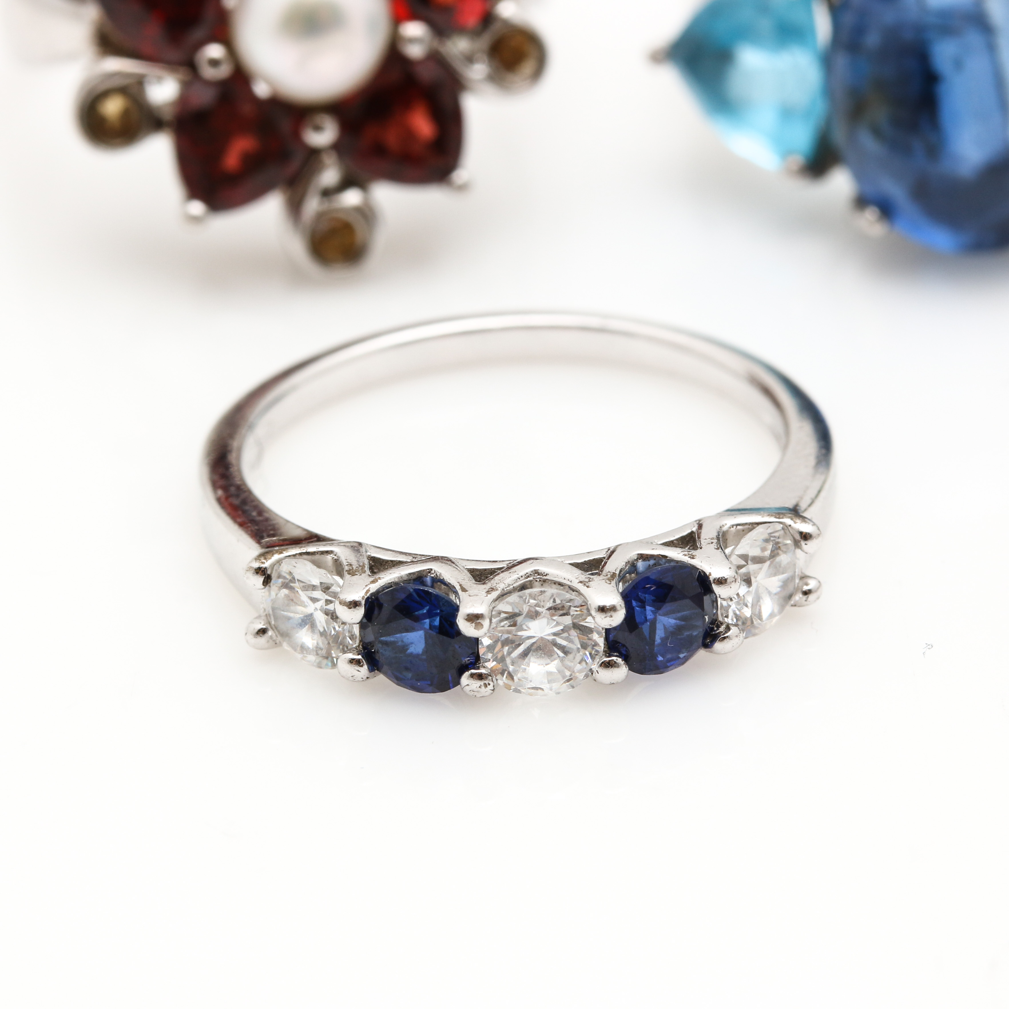 Sterling Silver Jewelry Assortment Including Morganite and Tanzanite