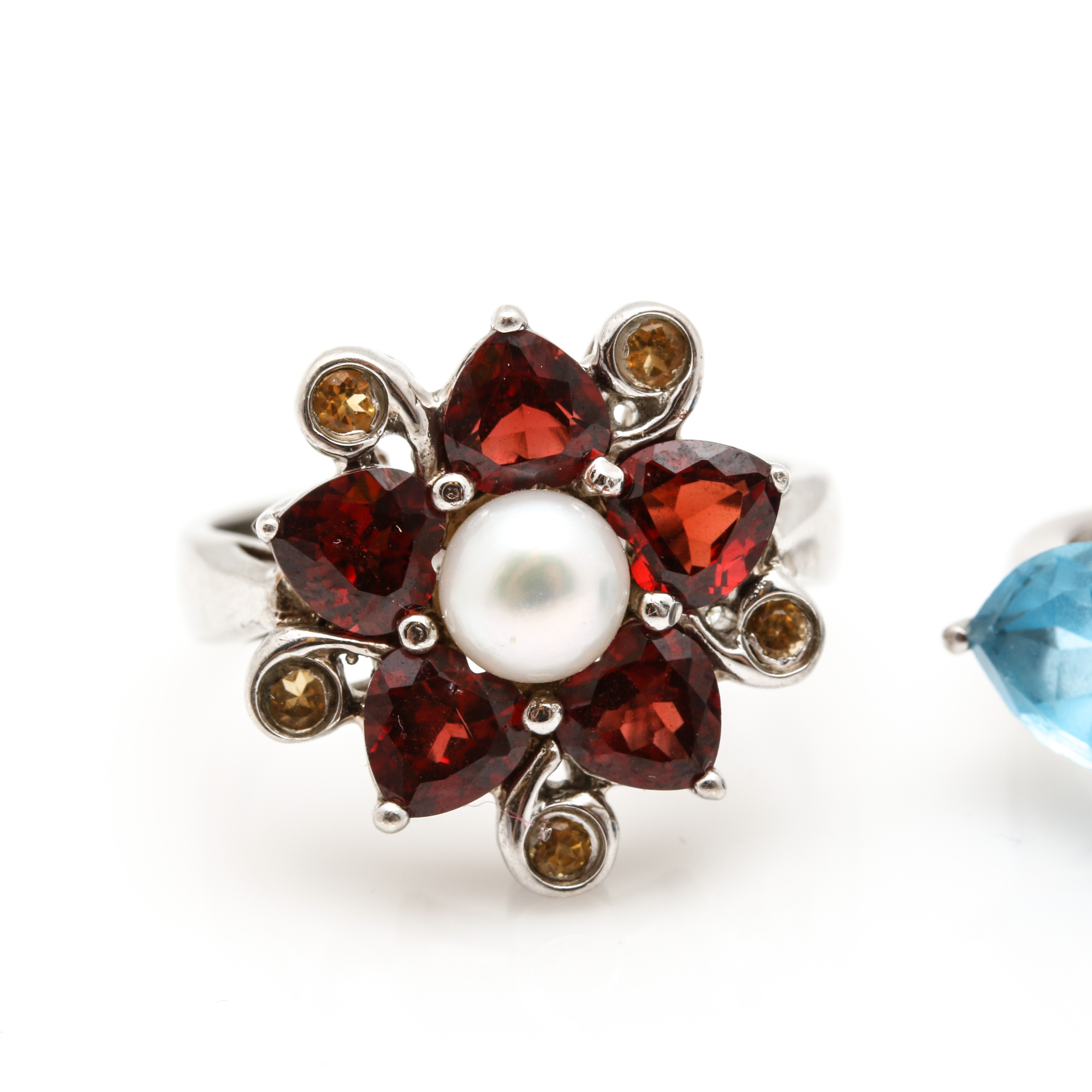 Sterling Silver Jewelry Assortment Including Morganite and Tanzanite