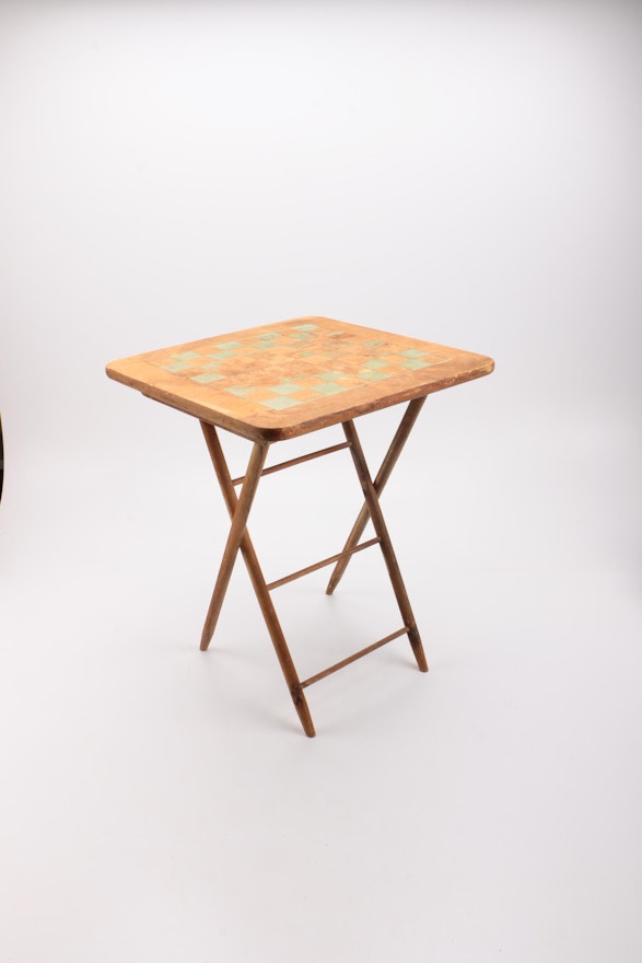 Vintage Folding Chess Table