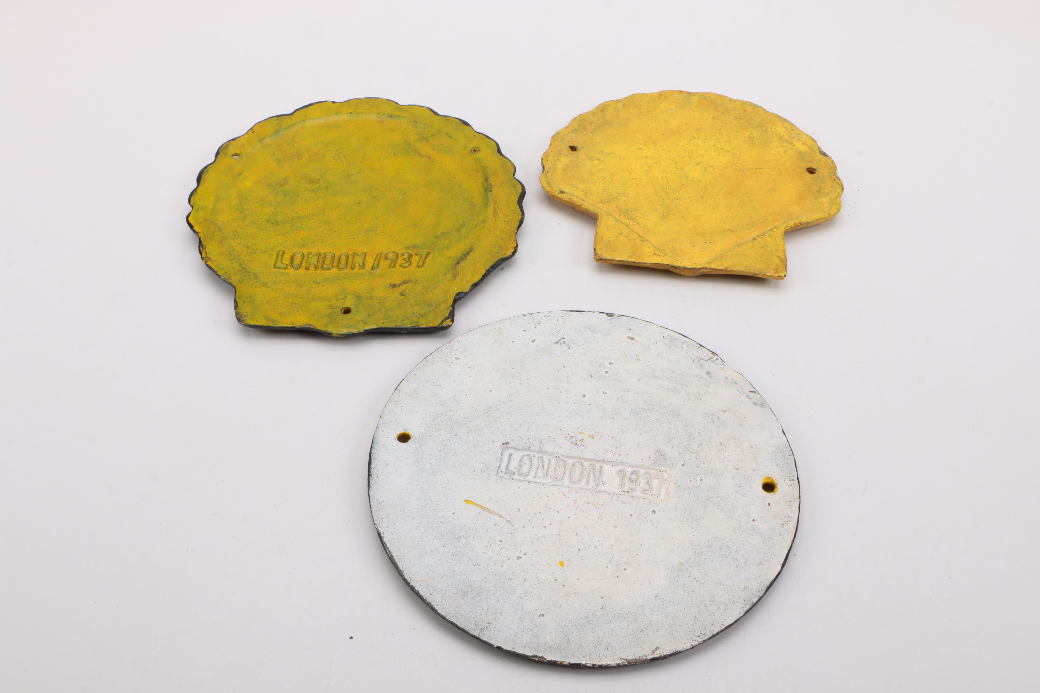 Vintage Cast Iron Shell Oil Advertising Signs