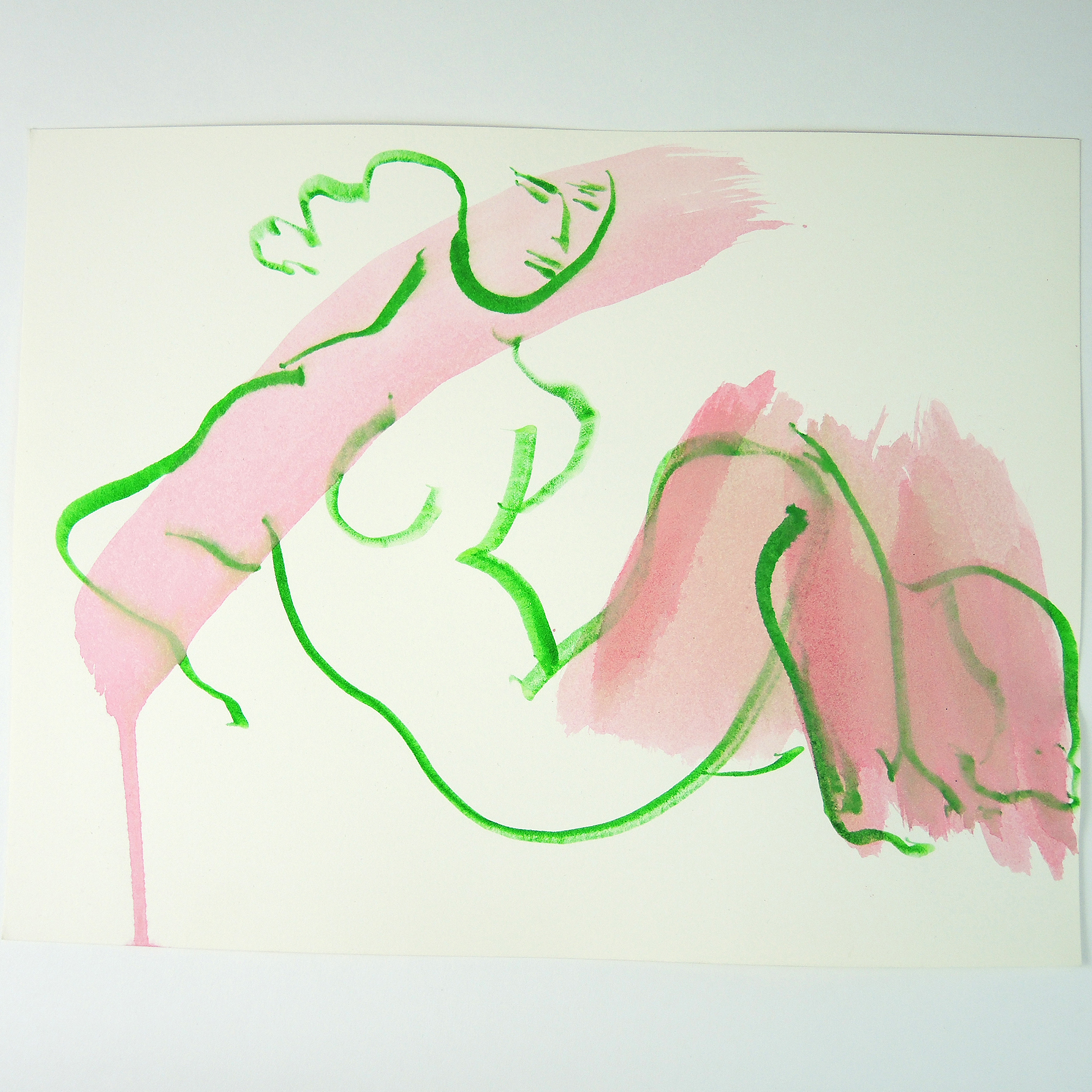 Paul Chidlaw Mixed Media on Paper Abstract Expressionism Gestural Female Nude