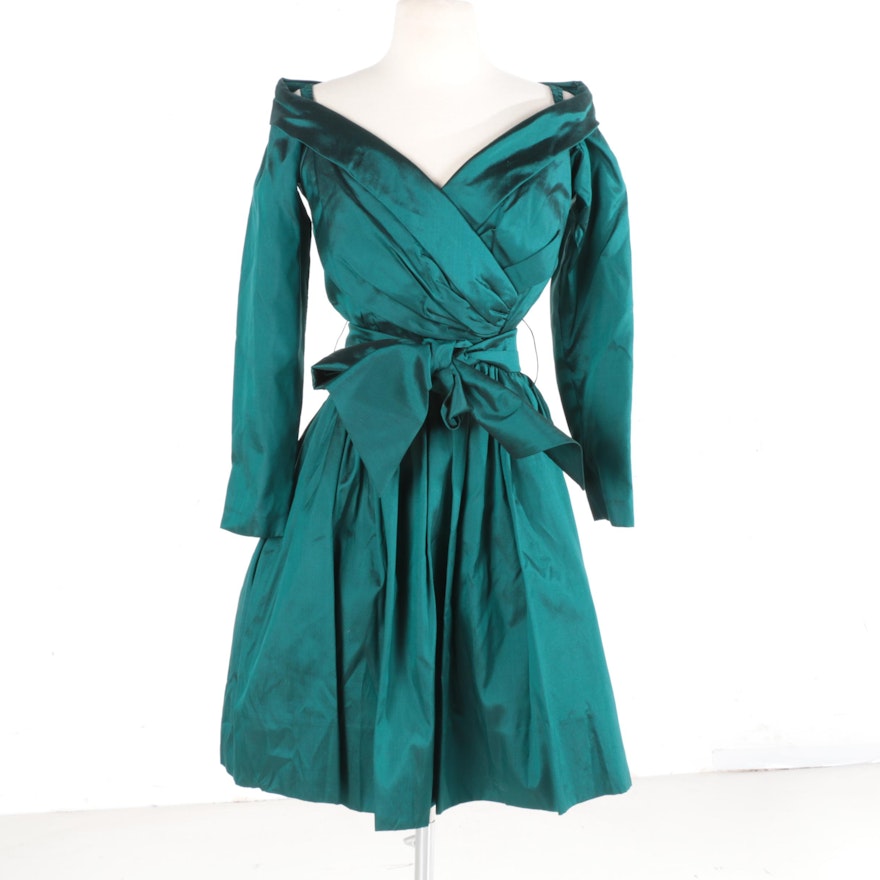 Vintage Catherine Regehr Emerald Cocktail Dress