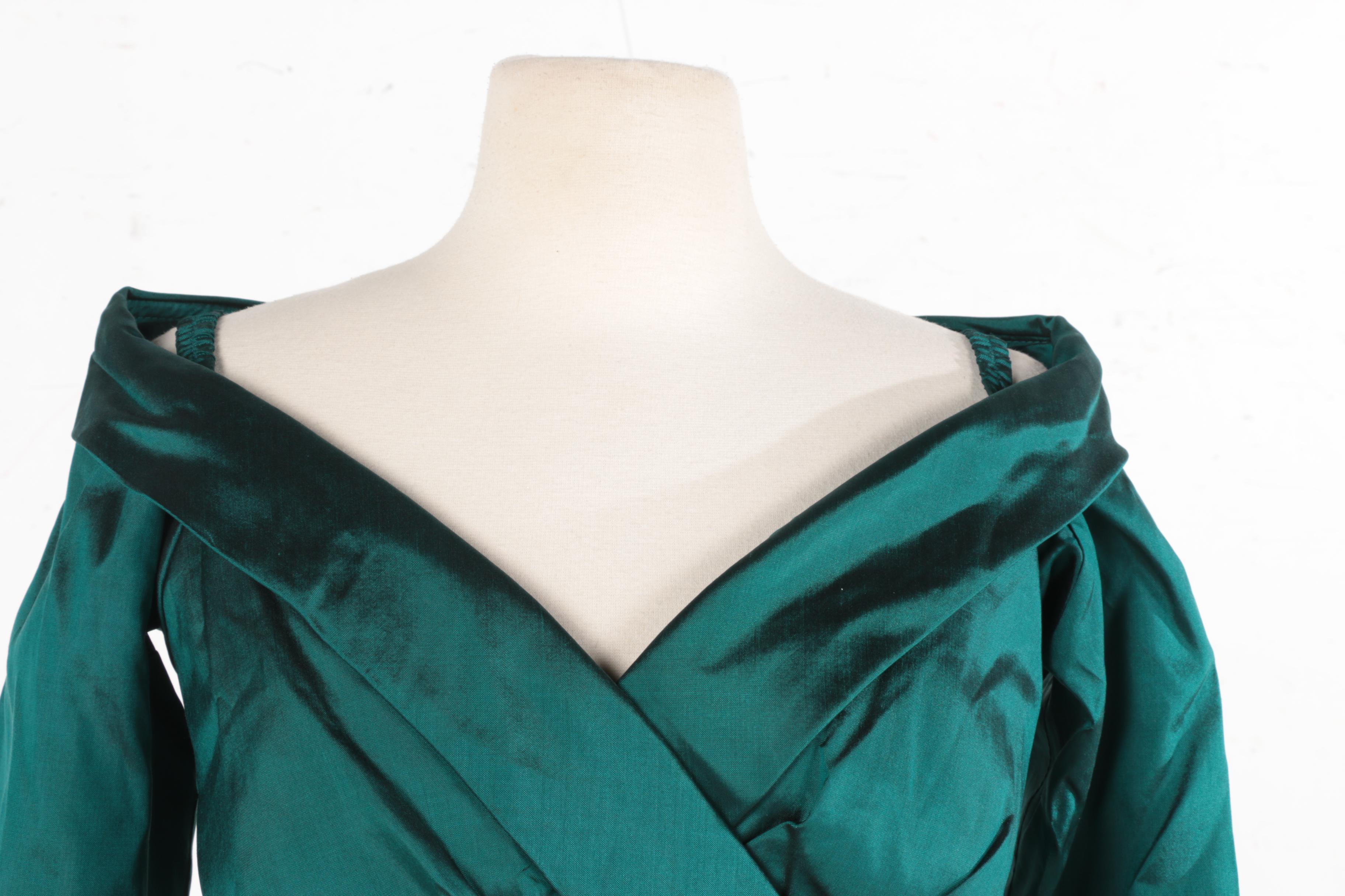 Vintage Catherine Regehr Emerald Cocktail Dress