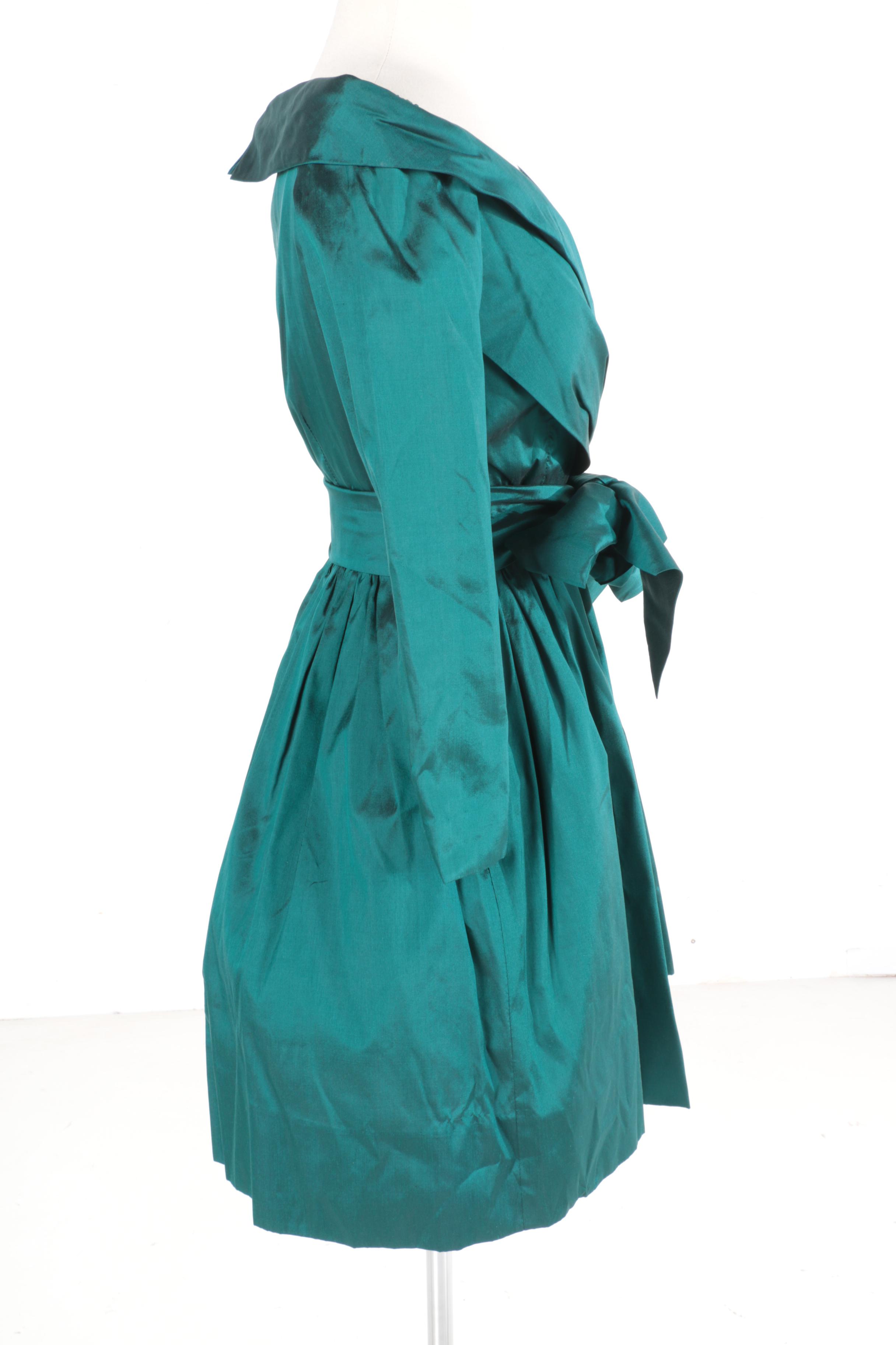 Vintage Catherine Regehr Emerald Cocktail Dress