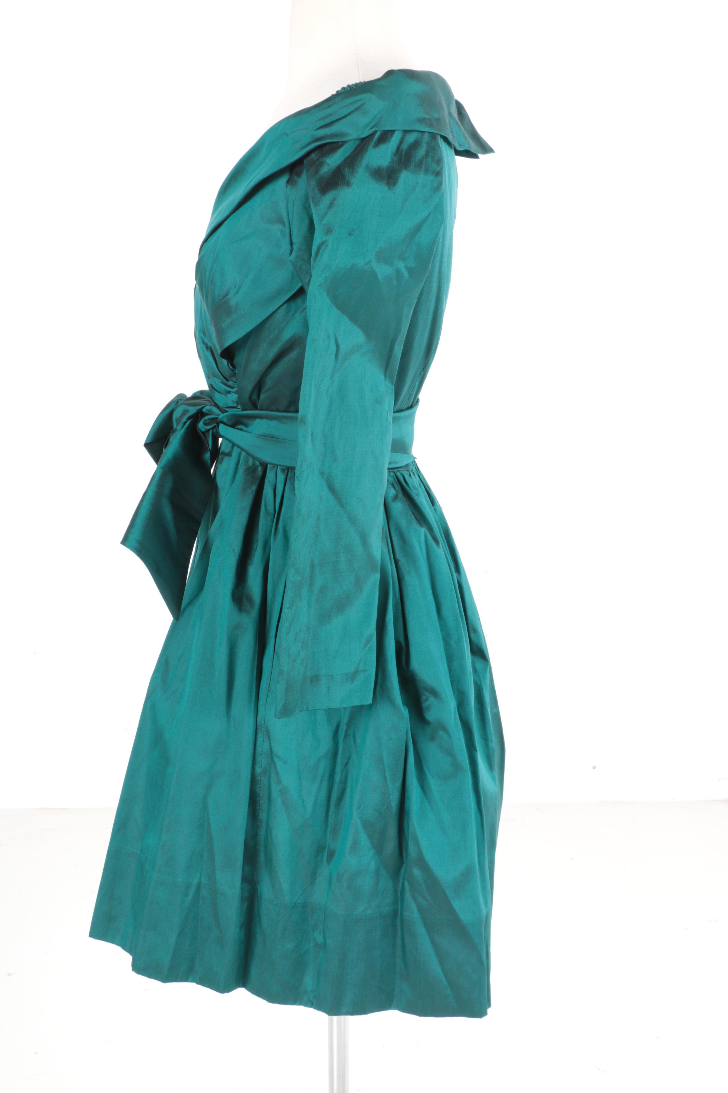 Vintage Catherine Regehr Emerald Cocktail Dress