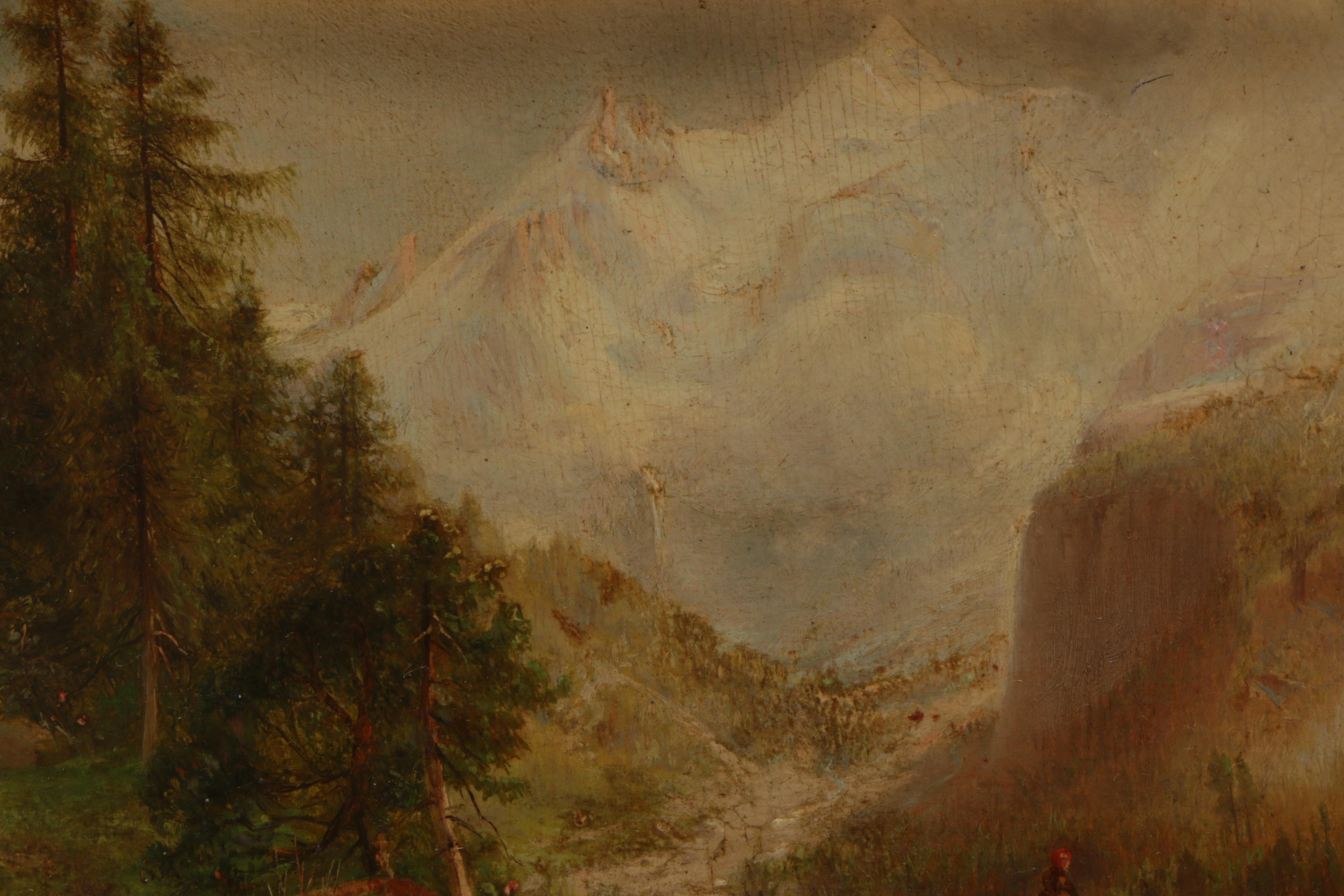 Carl L. Brandt Landscape Oil Painting on Board of Riverside Cabin