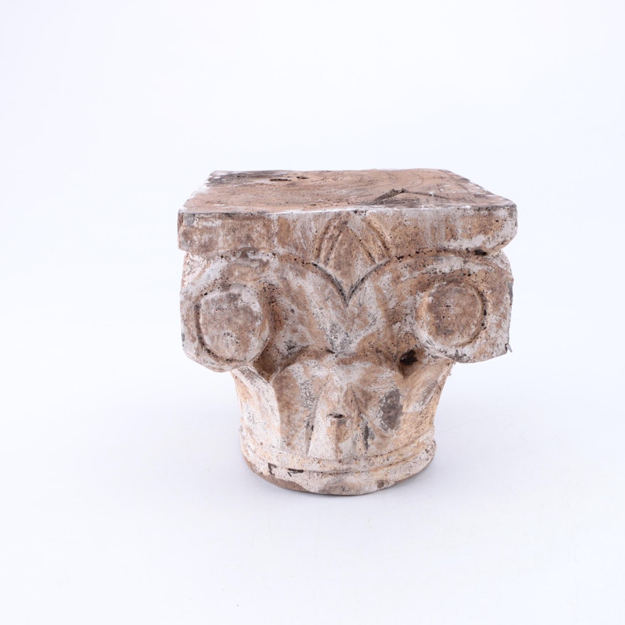 Greco-Roman Style Carved Wooden Capital