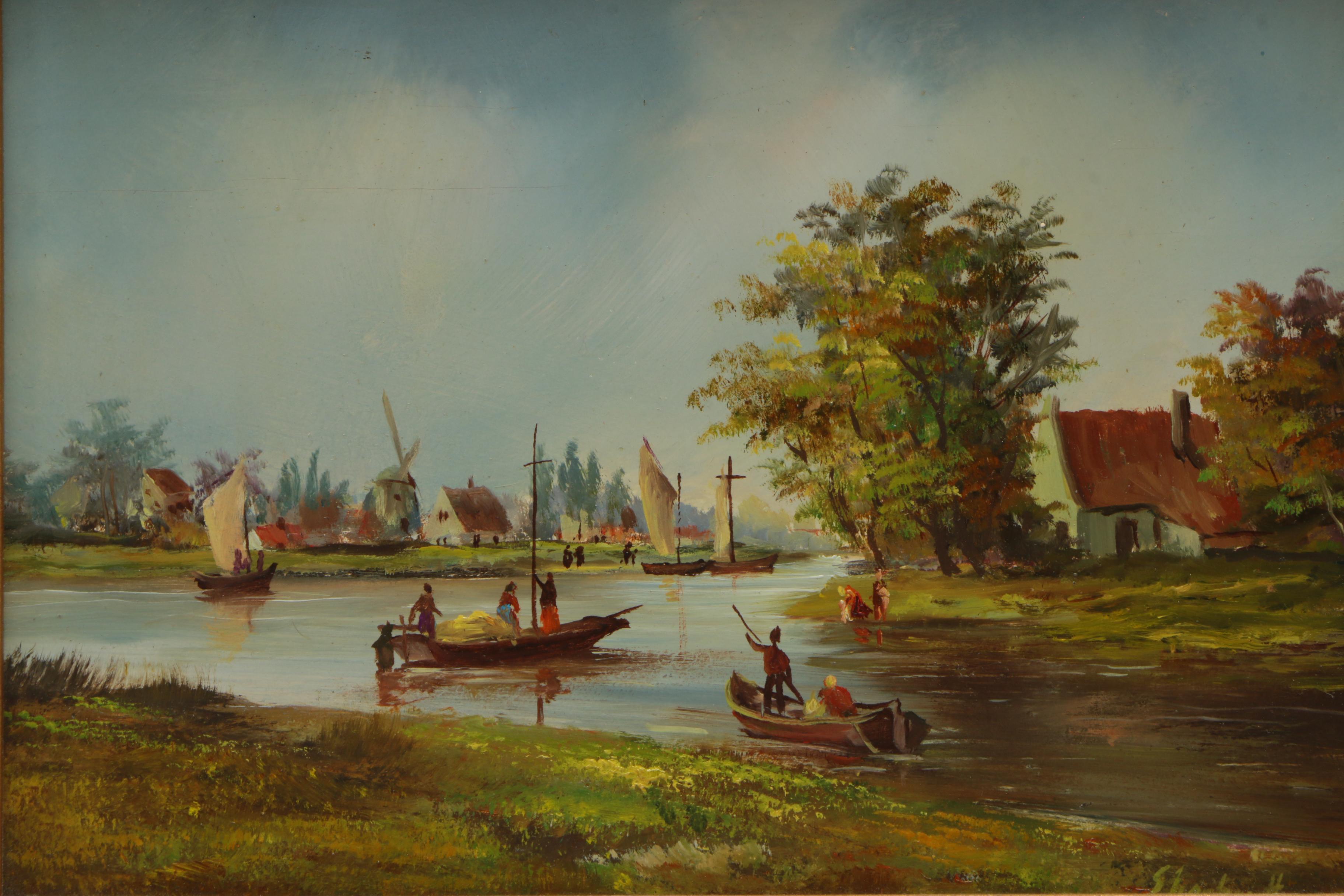 Ebenhardt Oil Painting on Panel of a European Landscape