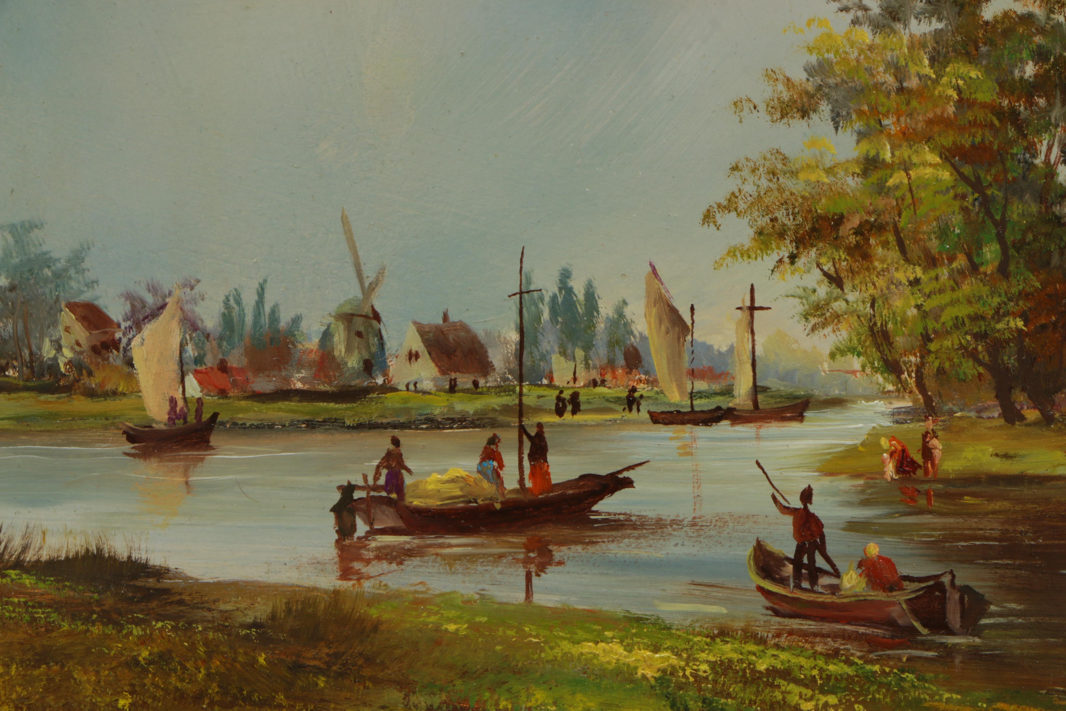 Ebenhardt Oil Painting on Panel of a European Landscape