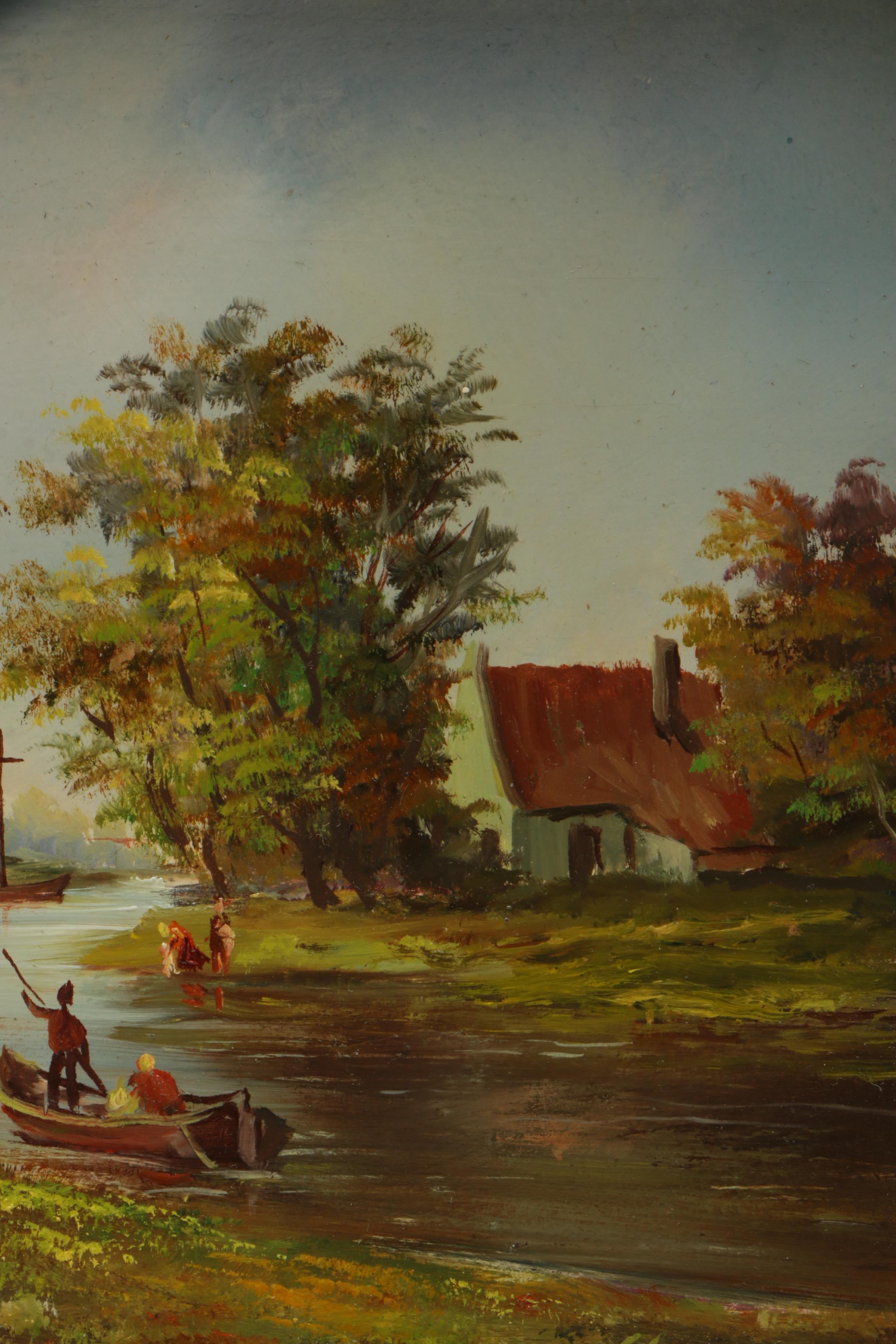 Ebenhardt Oil Painting on Panel of a European Landscape