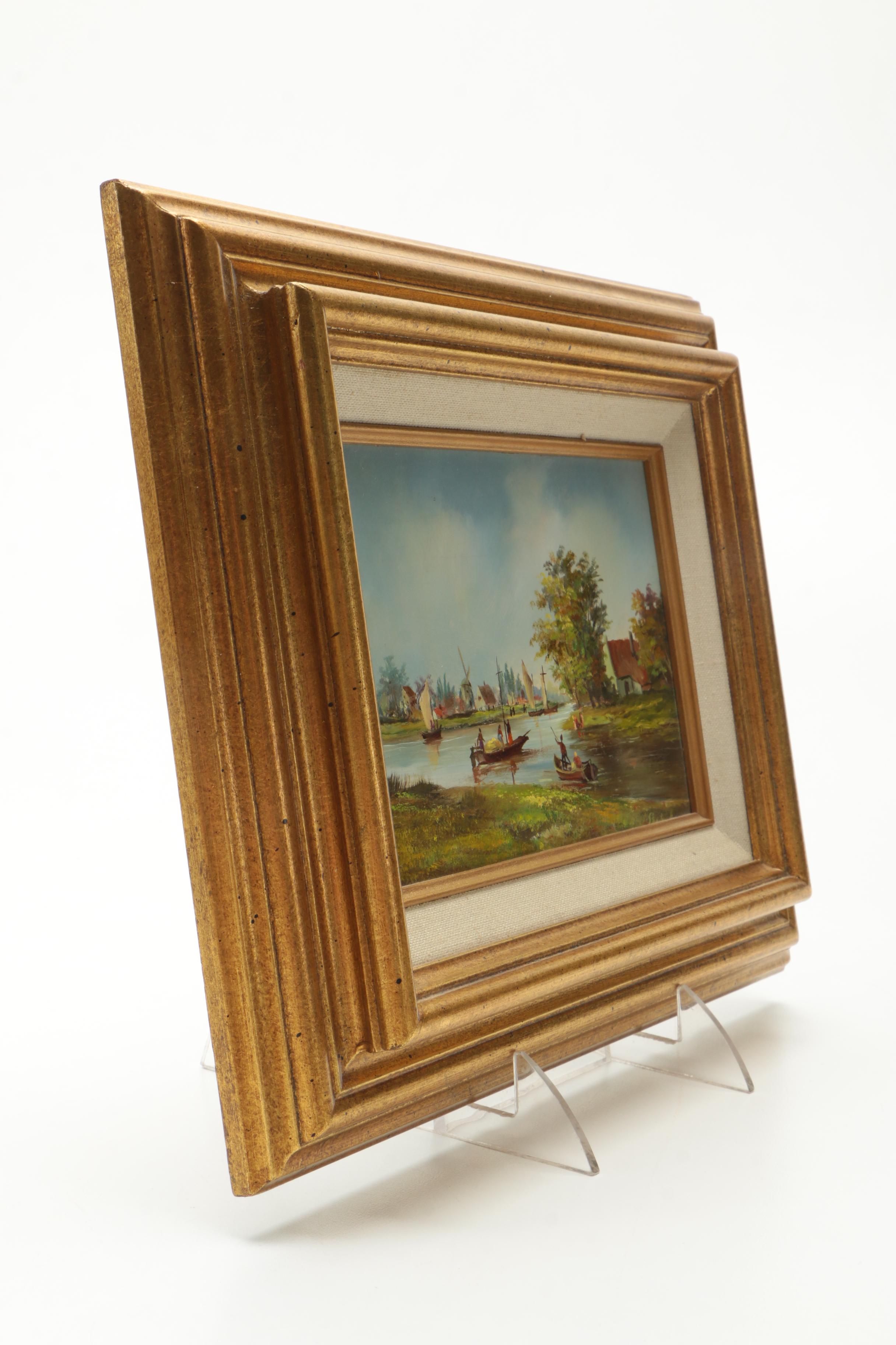 Ebenhardt Oil Painting on Panel of a European Landscape