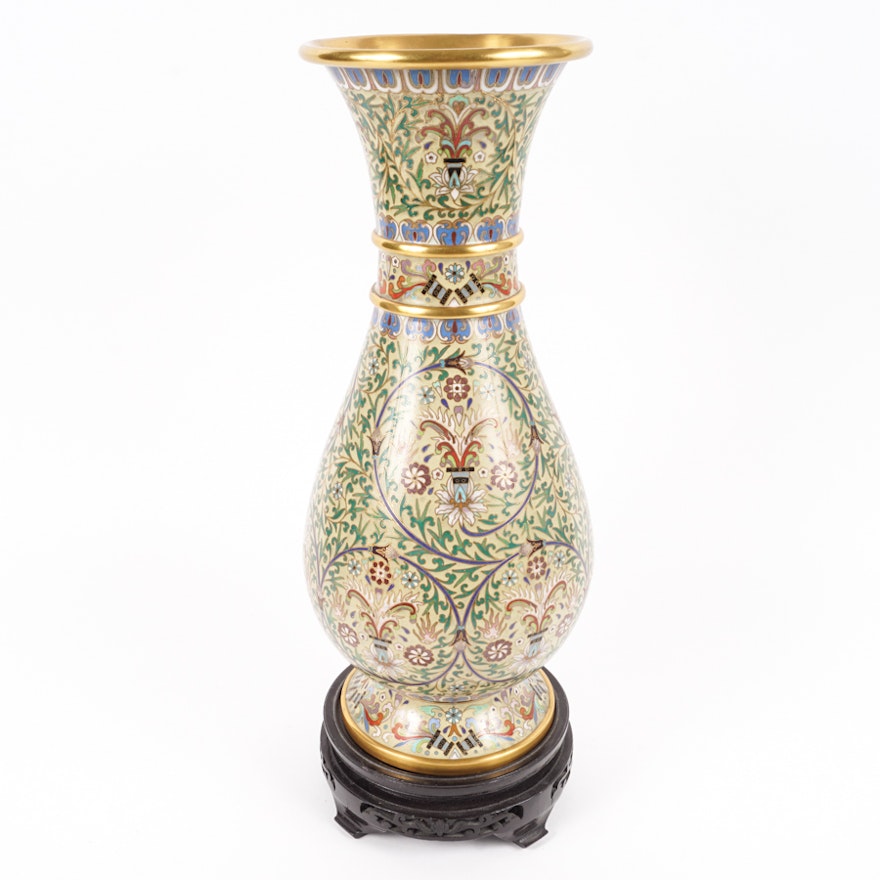 Chinese Brass Cloisonné Vase