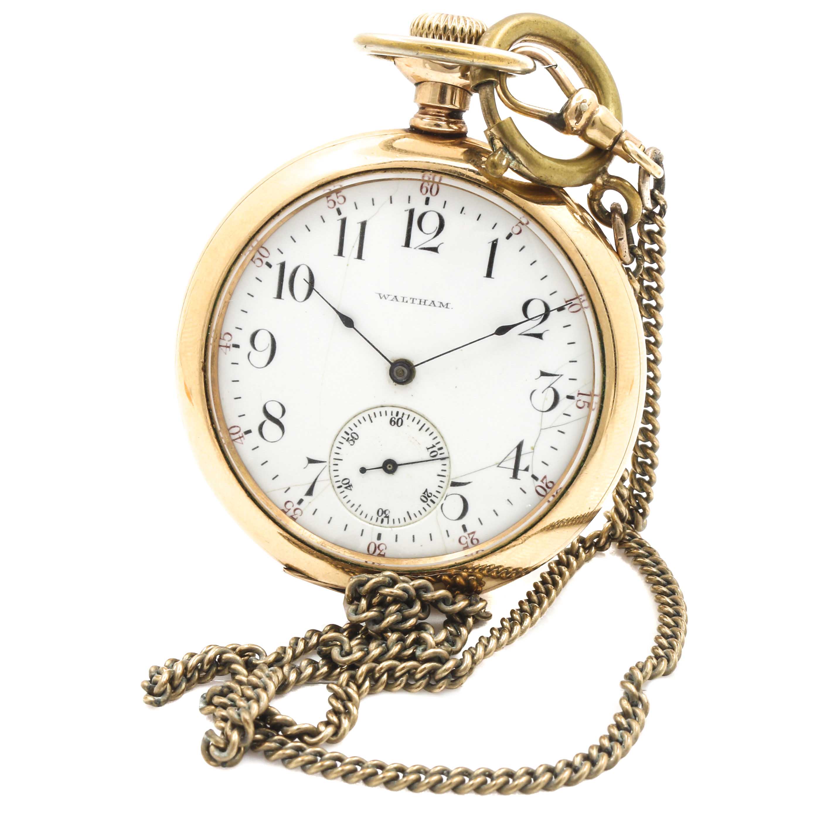 Antique Waltham 14K Gold Filled Gold Pocket Watch