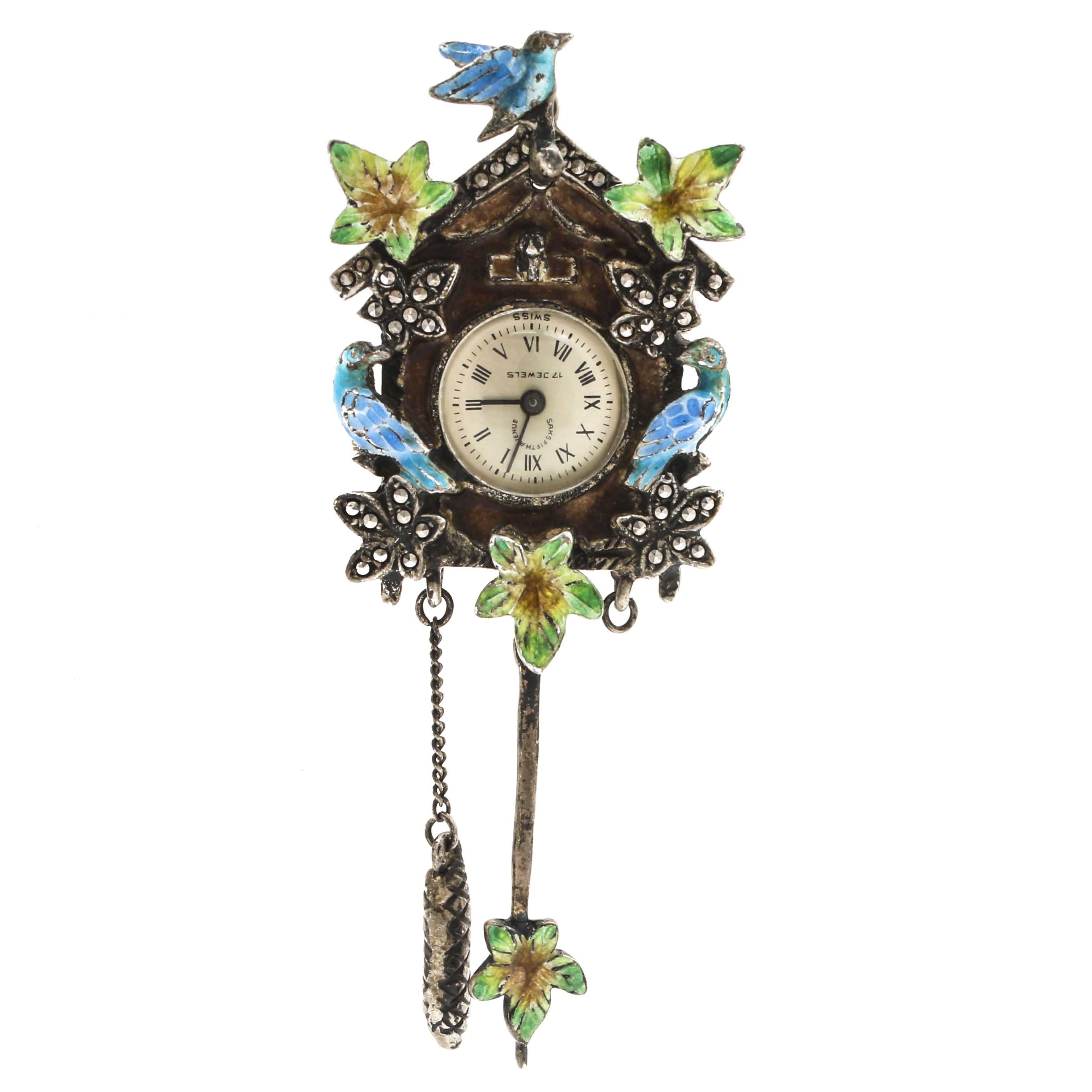 Saks Fifth Avenue Sterling Silver Watch Pin