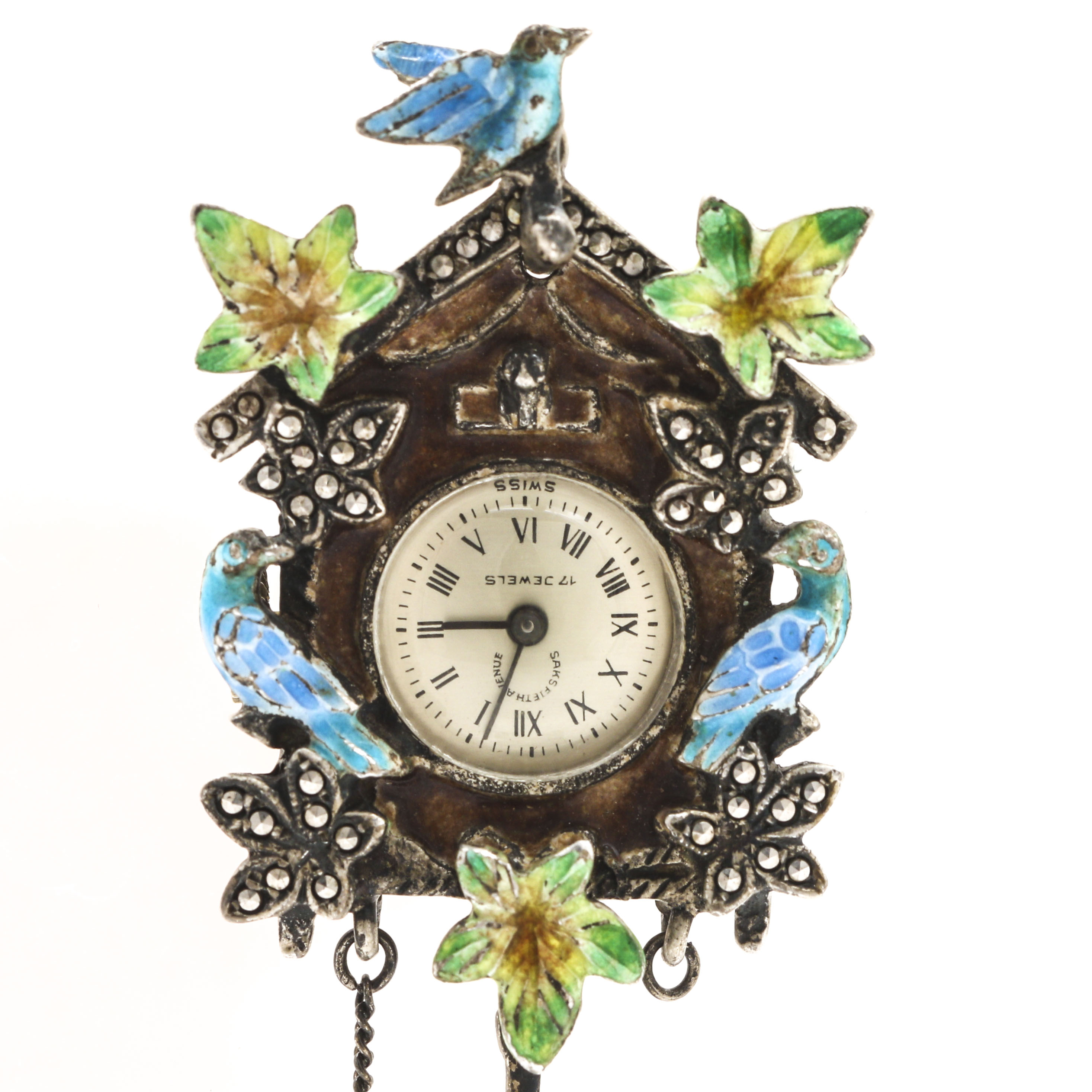 Saks Fifth Avenue Sterling Silver Watch Pin