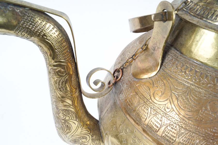 Large Asian Brass Teapot