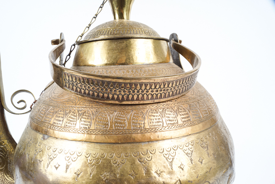 Large Asian Brass Teapot