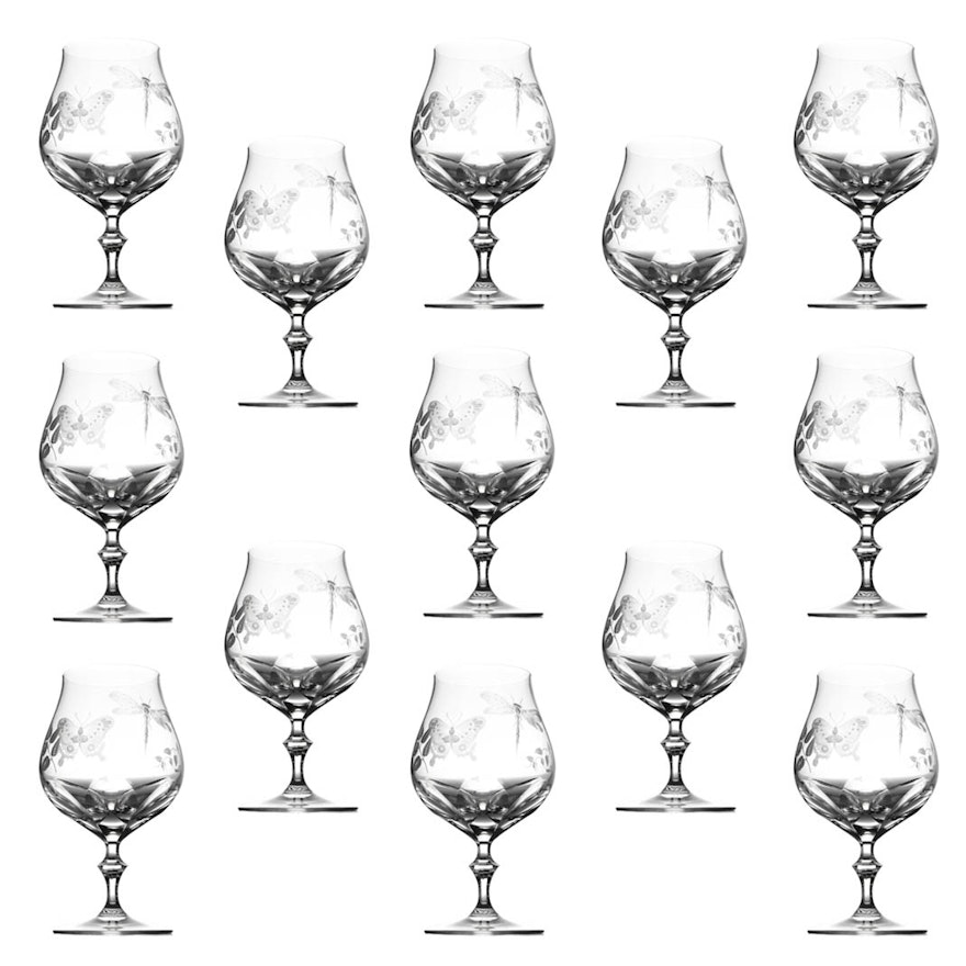 Varga Crystal "Springtime" Brandy Glasses