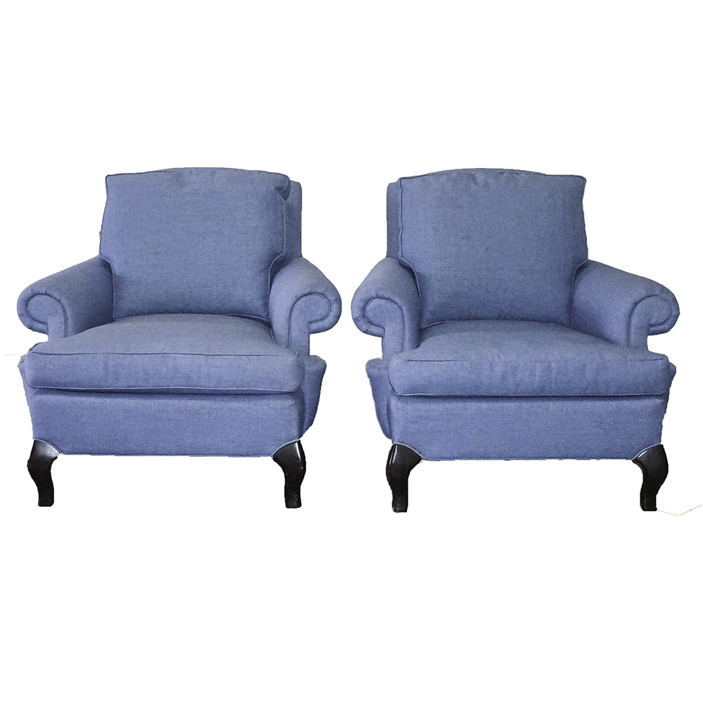 Pair of Down-Filled  Upholstered Chairs
