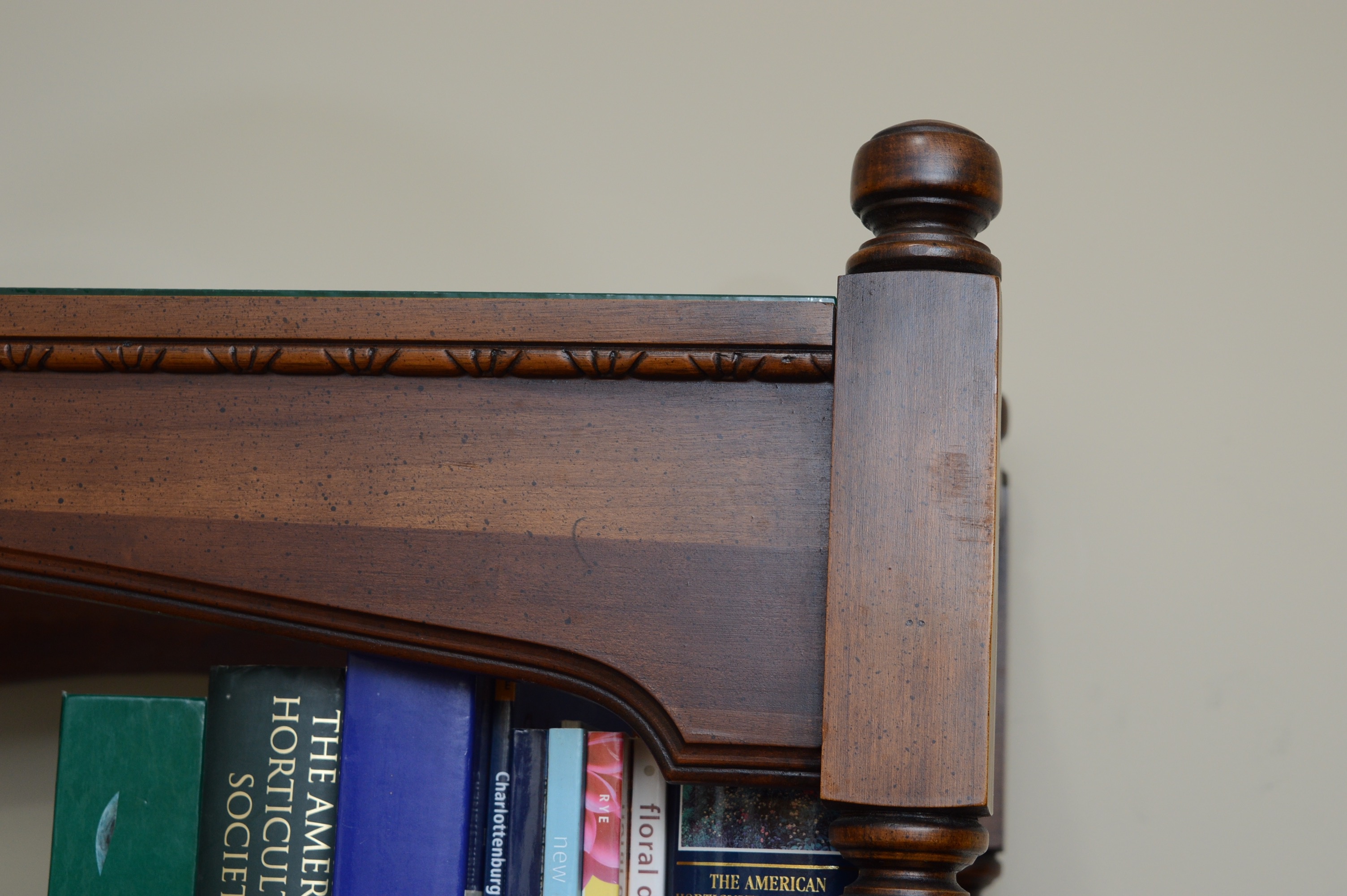 Vintage Open Book Shelf and Books