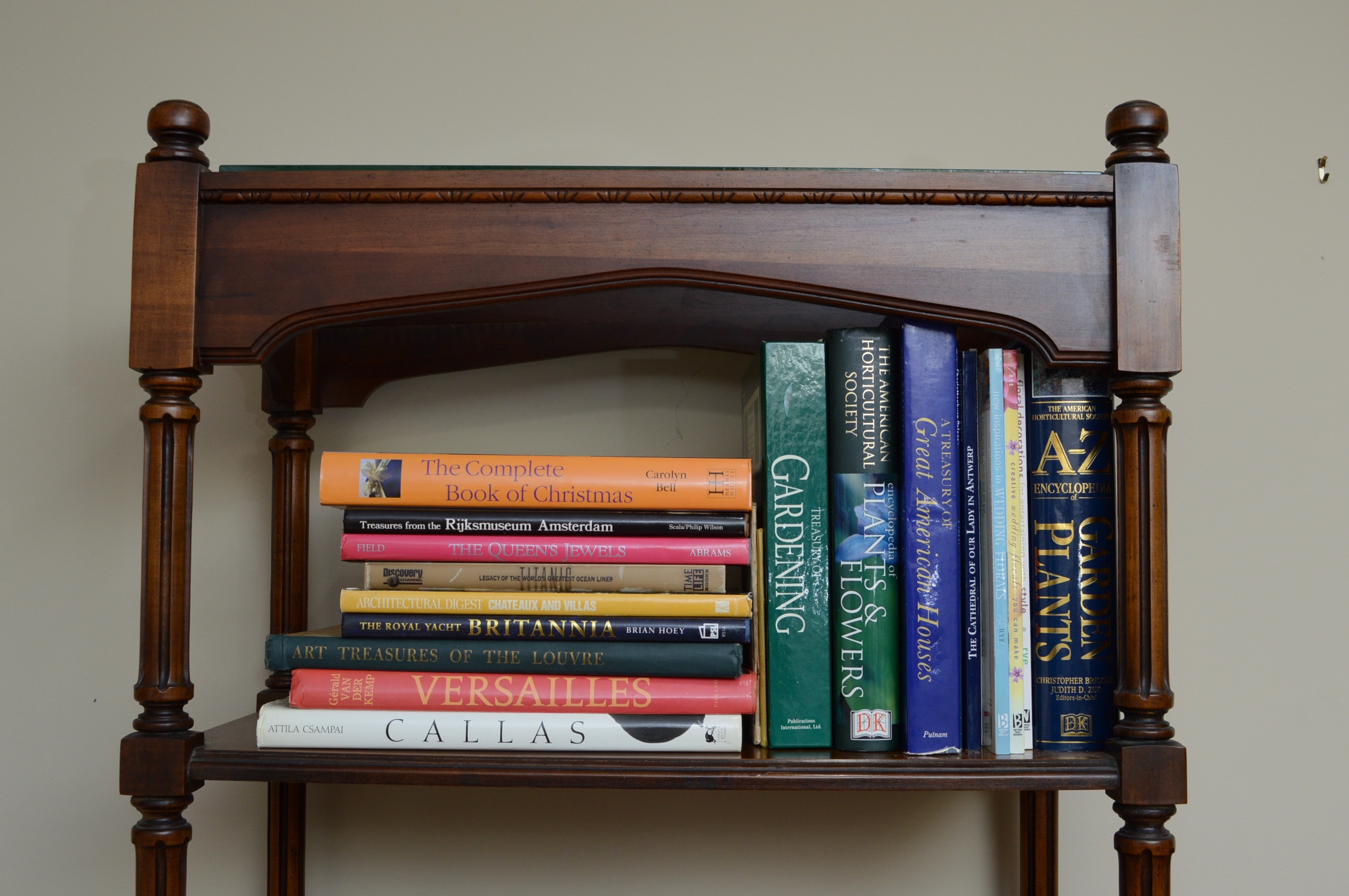 Vintage Open Book Shelf and Books