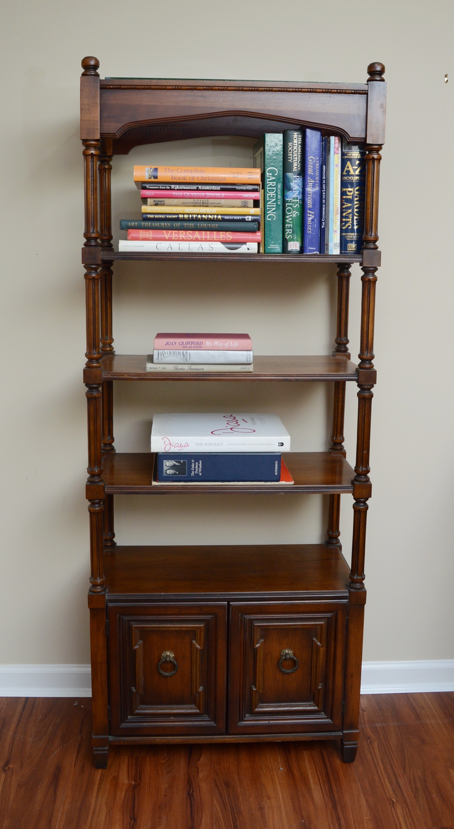 Vintage Open Book Shelf and Books
