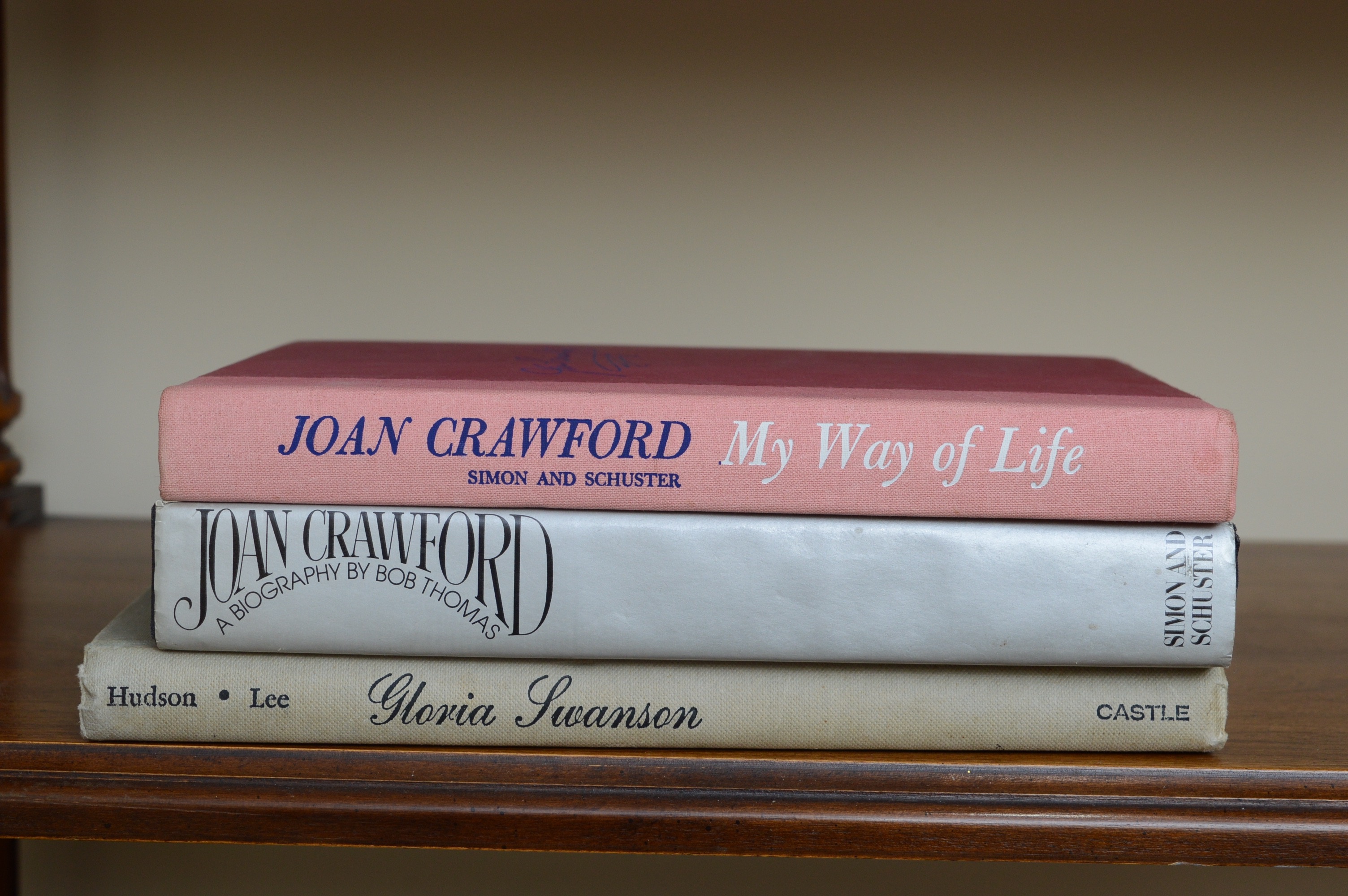 Vintage Open Book Shelf and Books
