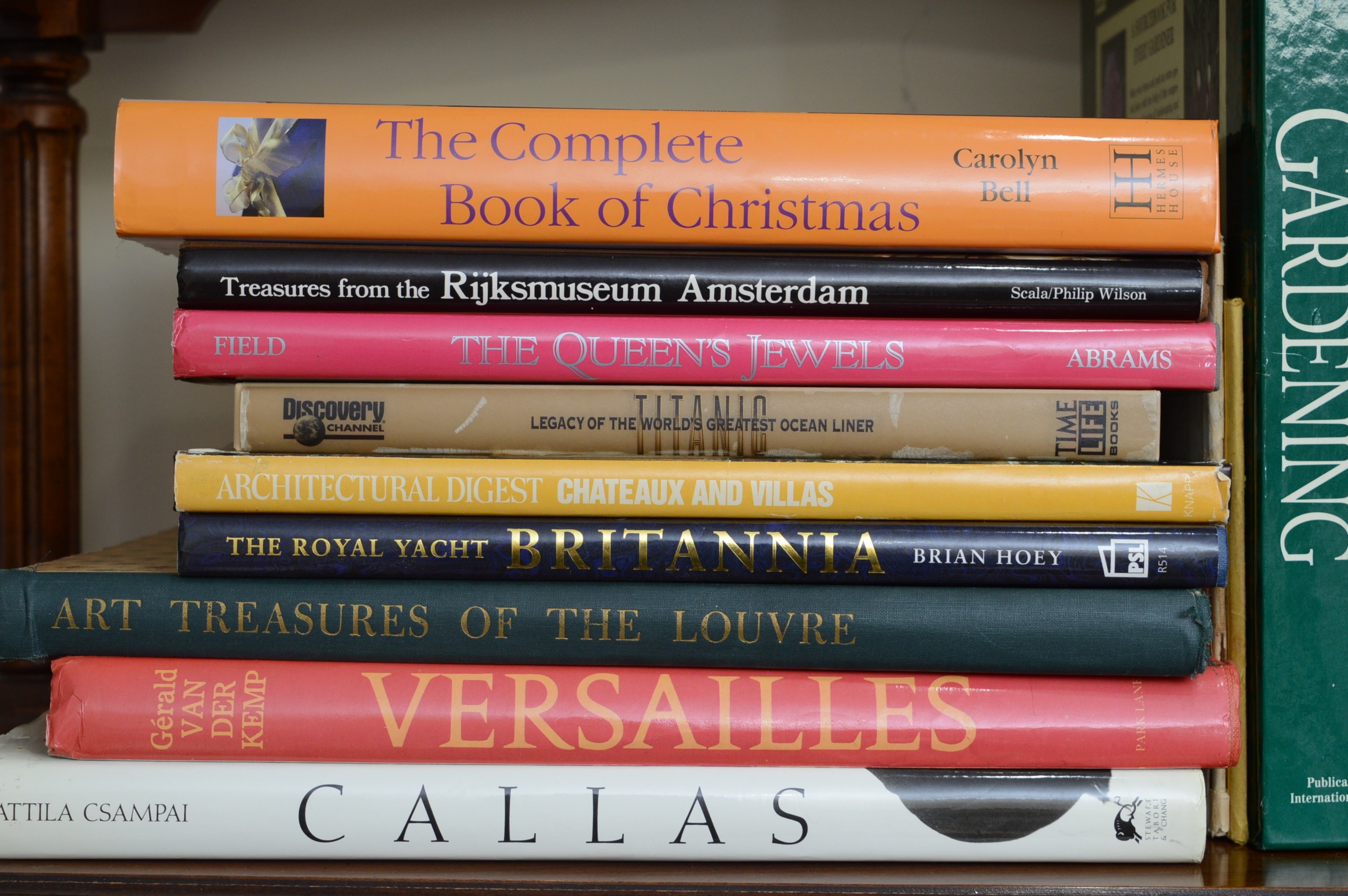 Vintage Open Book Shelf and Books